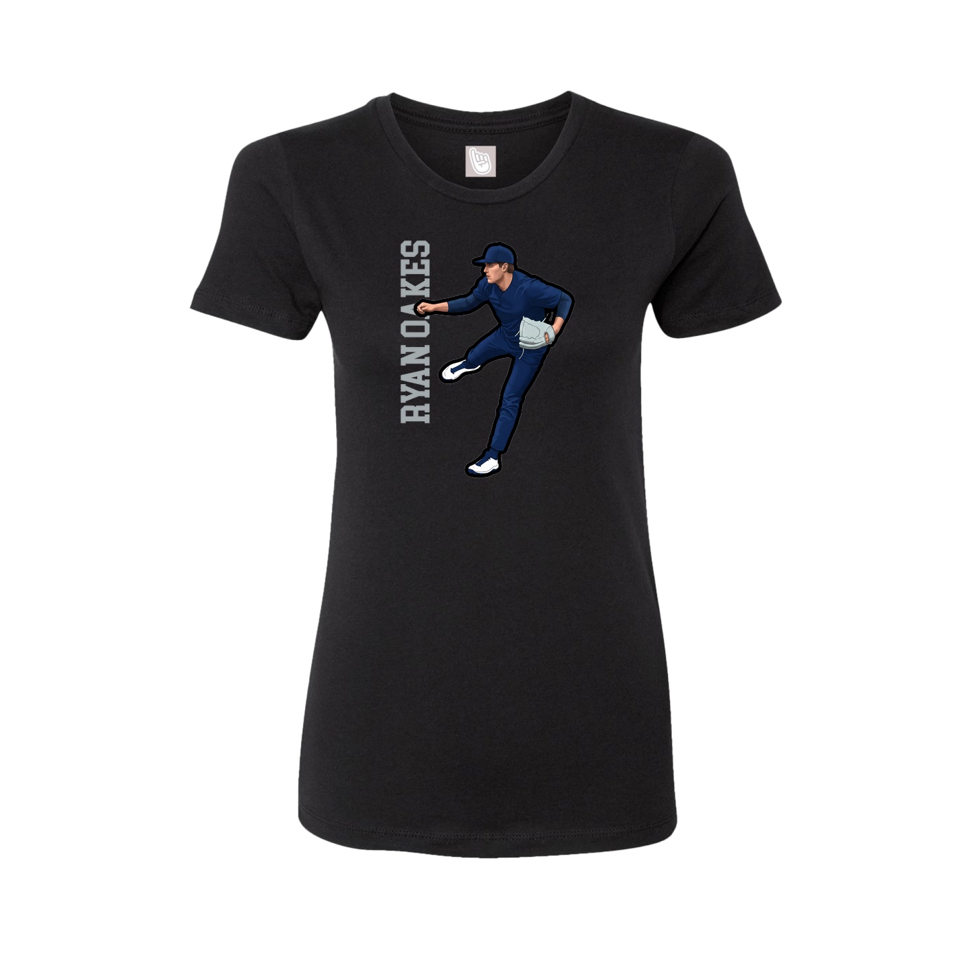 Womens Tee — Name Vertical in Black