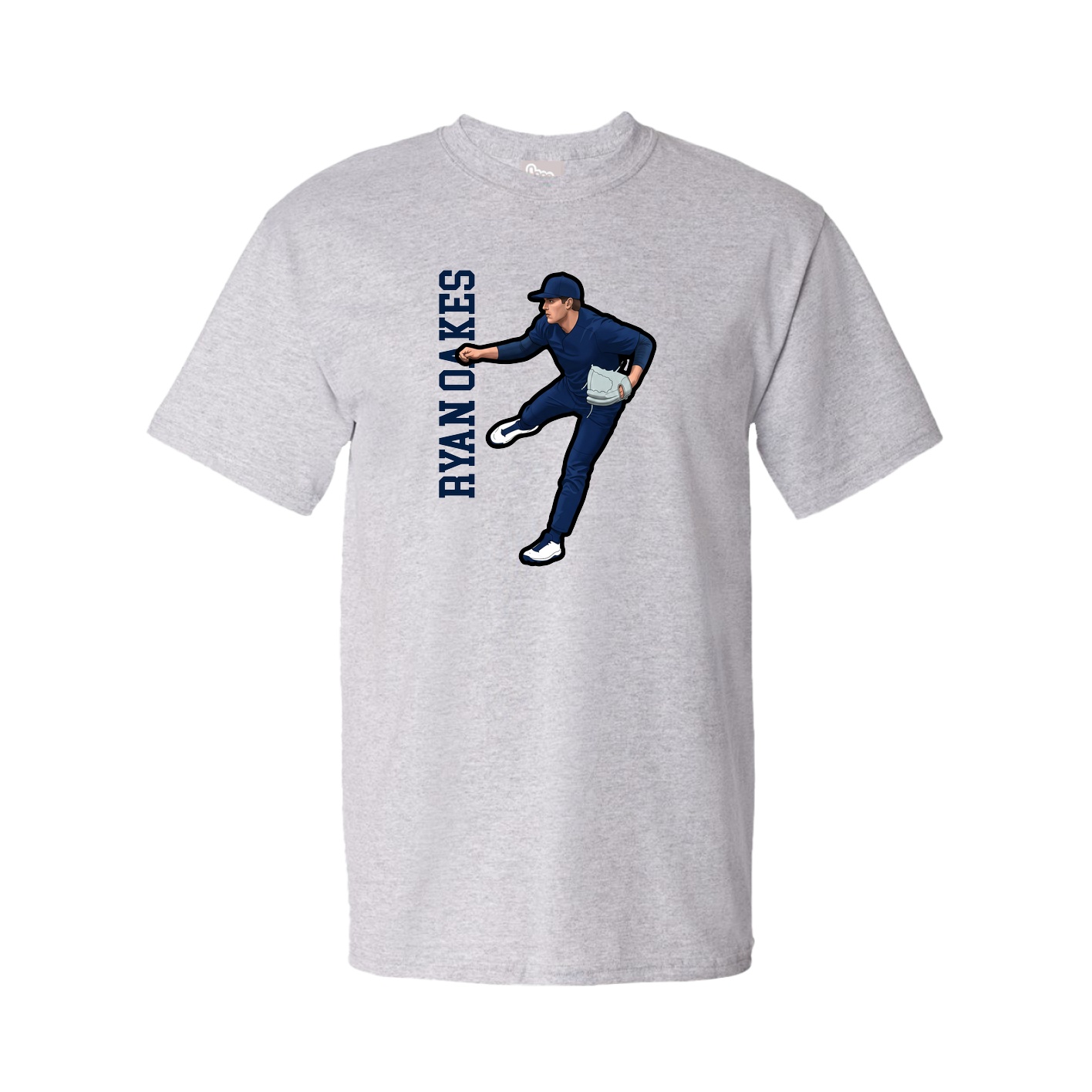 Youth Tee — Name Vertical in Grey