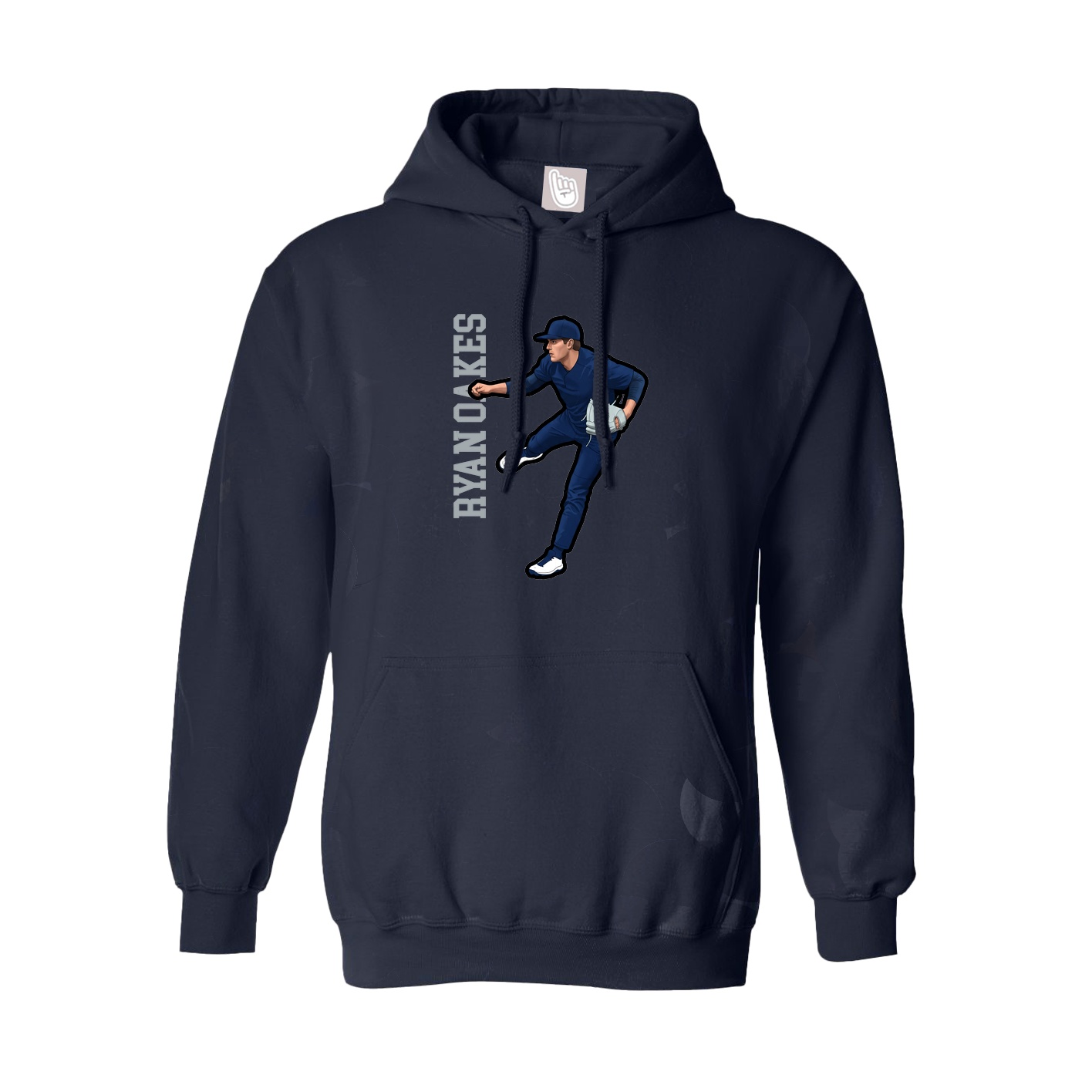 Hoodie — Name Vertical in Navy