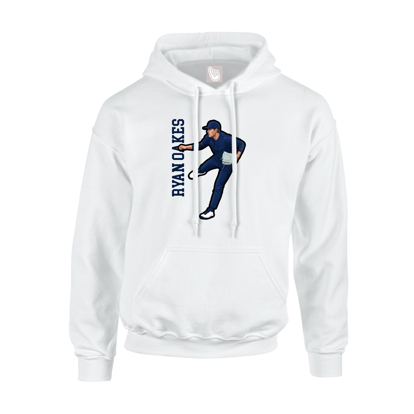 Hoodie — Name Vertical in White