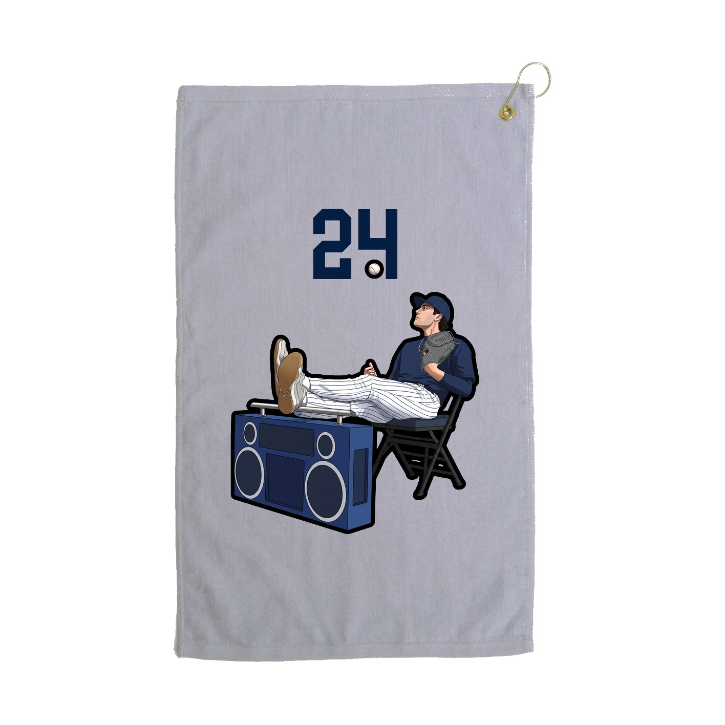Golf Towel — Number Top in Grey