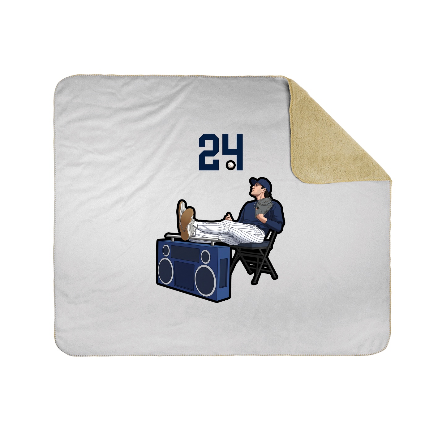 Throw Blanket — Number Top in White
