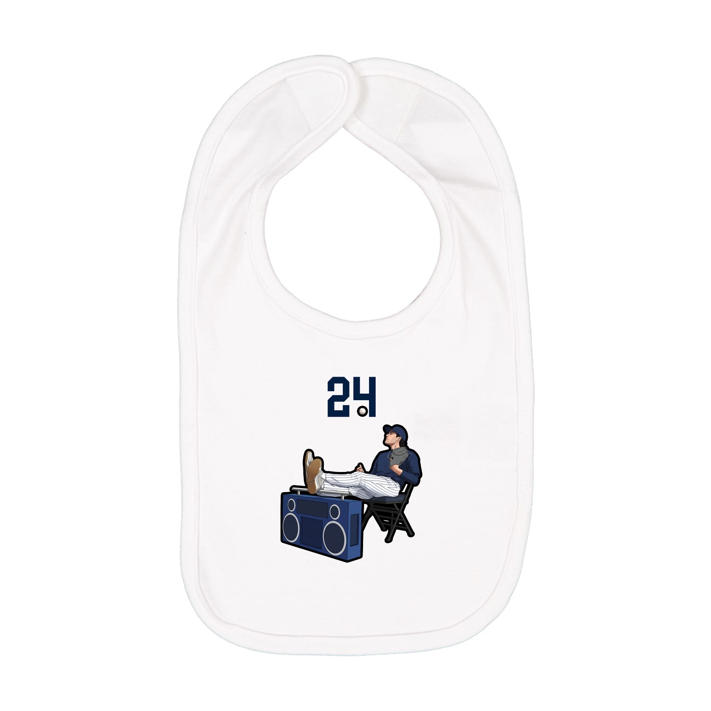 Infant Bib — Number Top in White