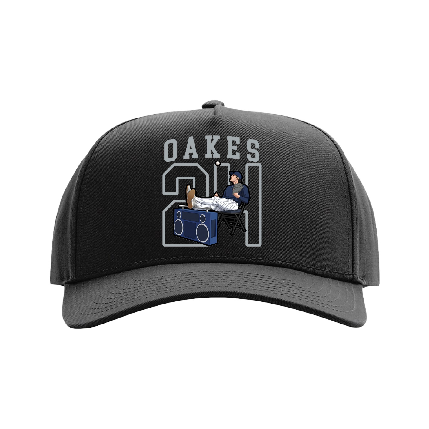 Full Fabric Five-Panel Champ Cap — Shirsey in Black