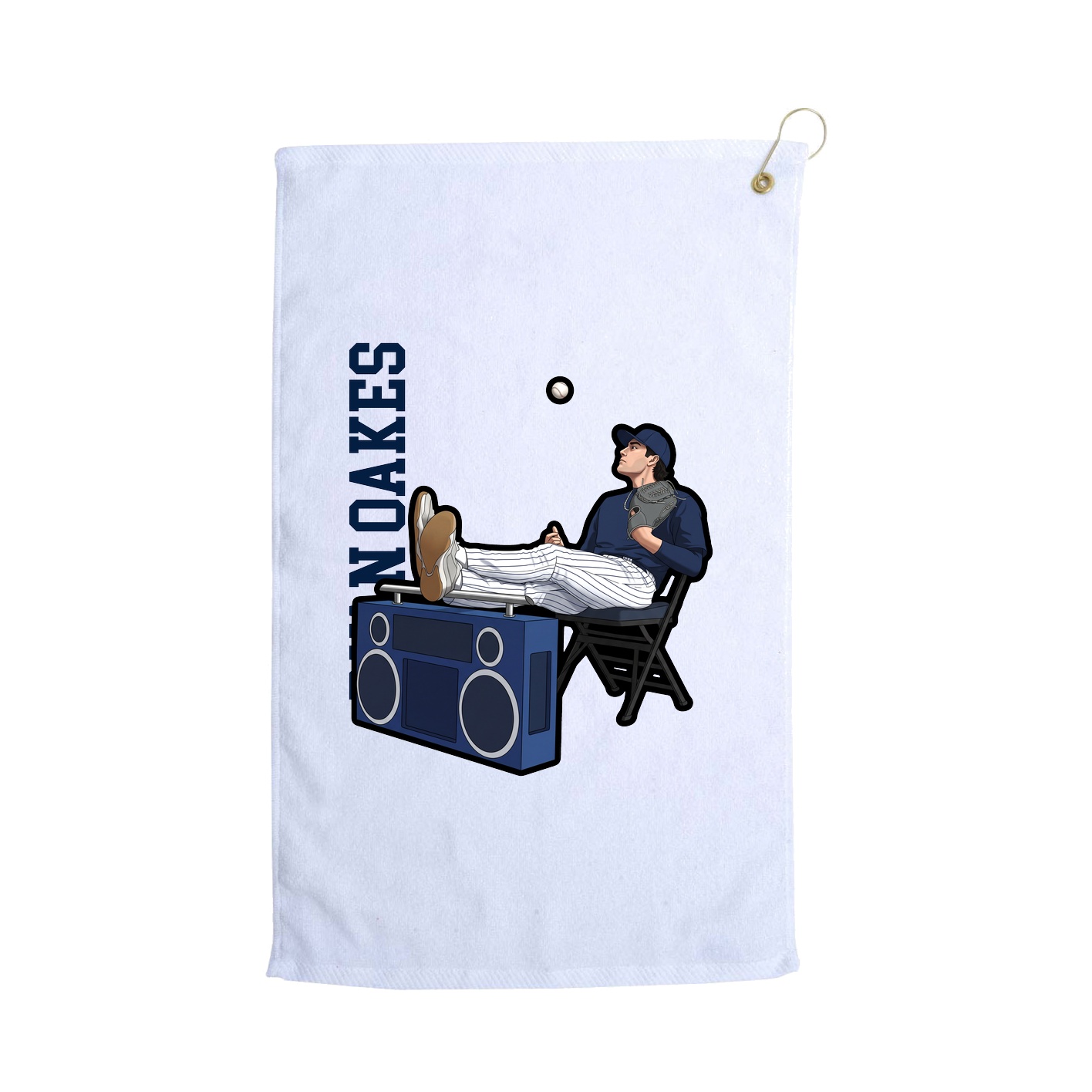 Golf Towel — Name Vertical in White