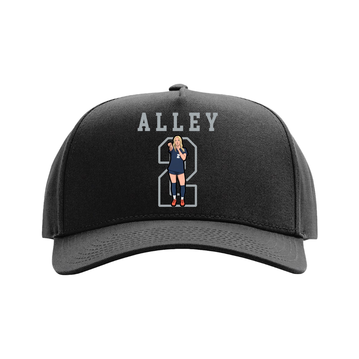Full Fabric Five-Panel Champ Cap — Shirsey in Black