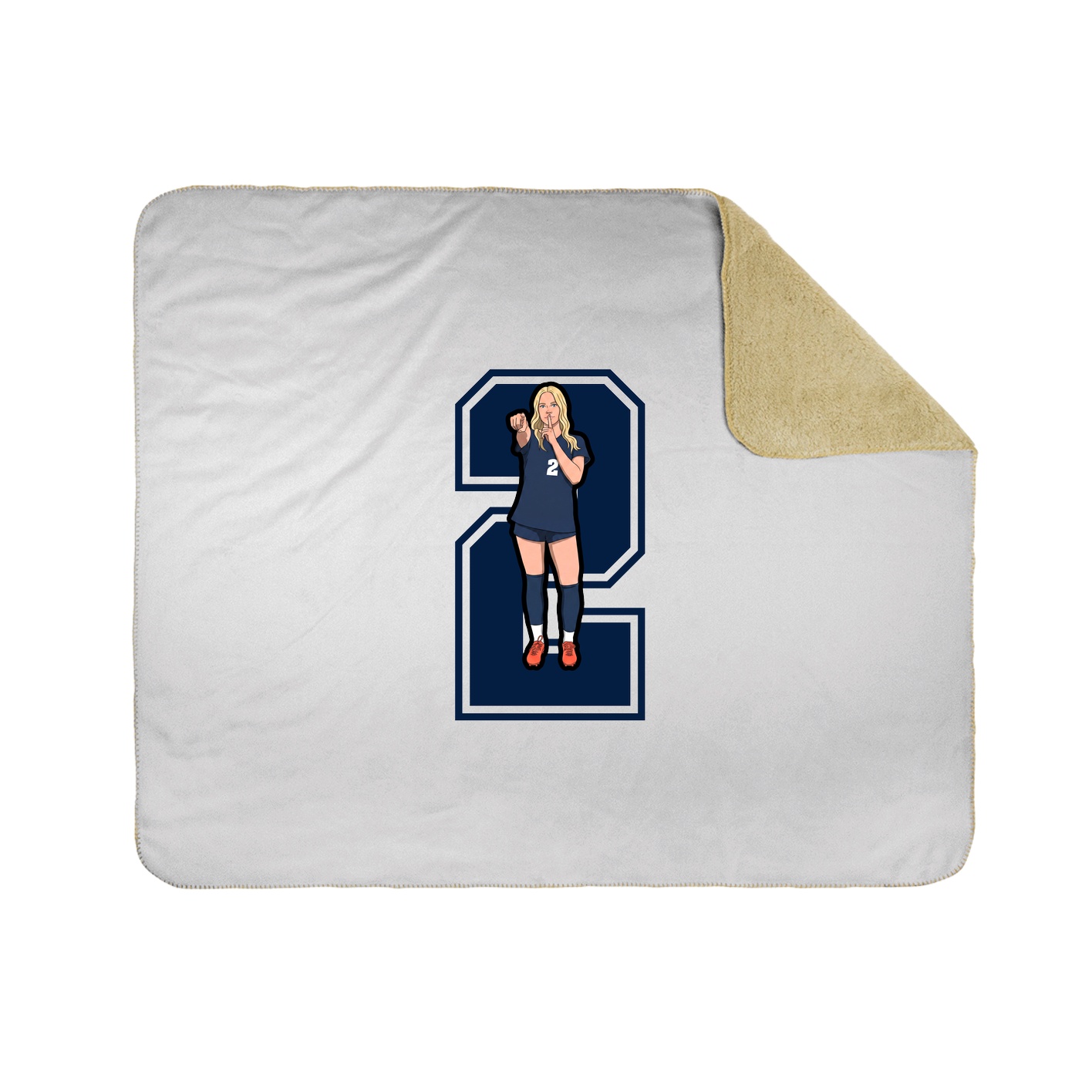 Throw Blanket — Number in White