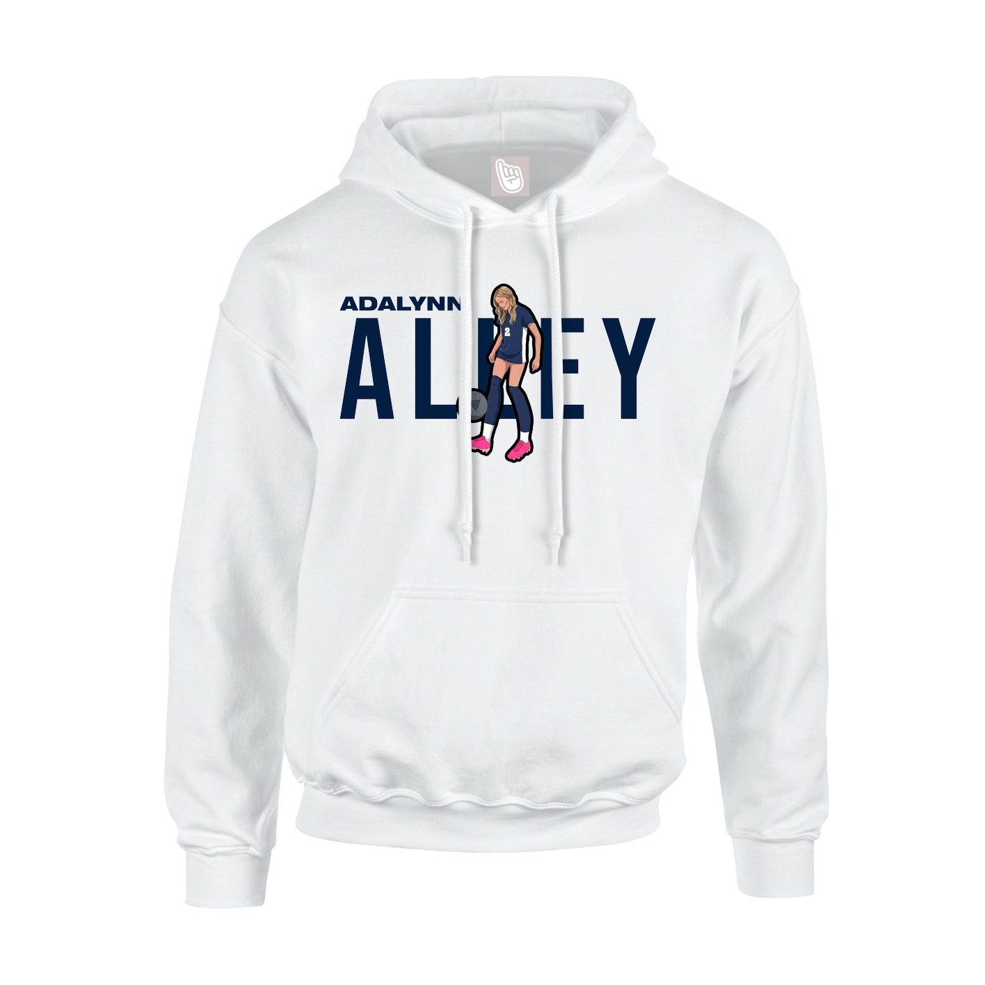 Youth Hoodie — Player Name in White
