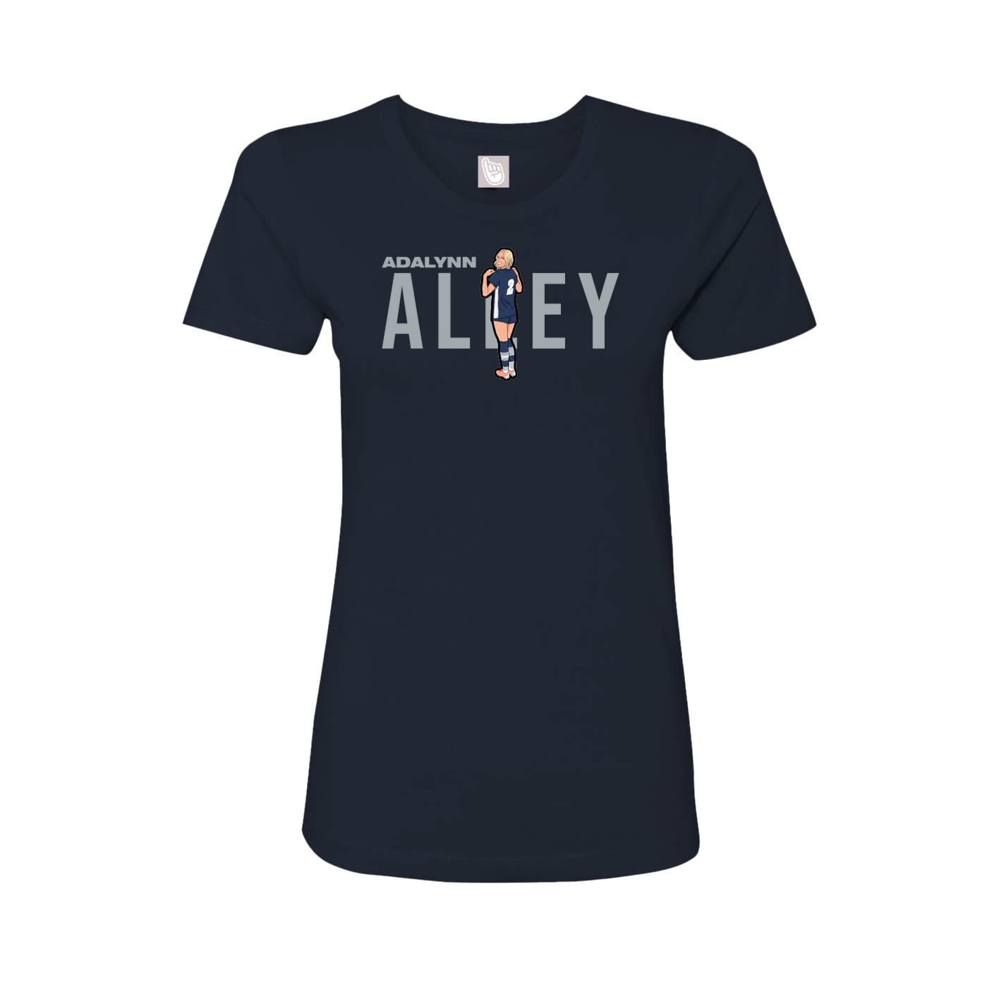 Womens Tee — Player Name in Navy