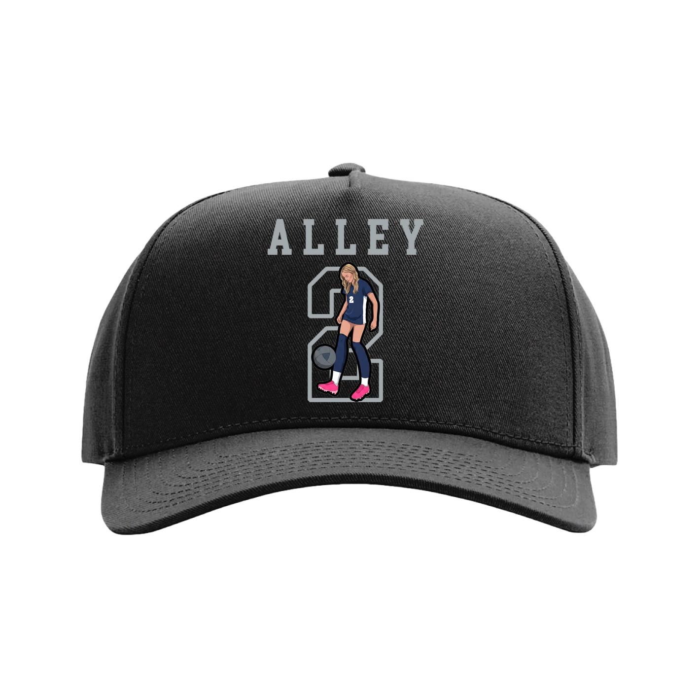 Full Fabric Five-Panel Champ Cap — Shirsey in Black