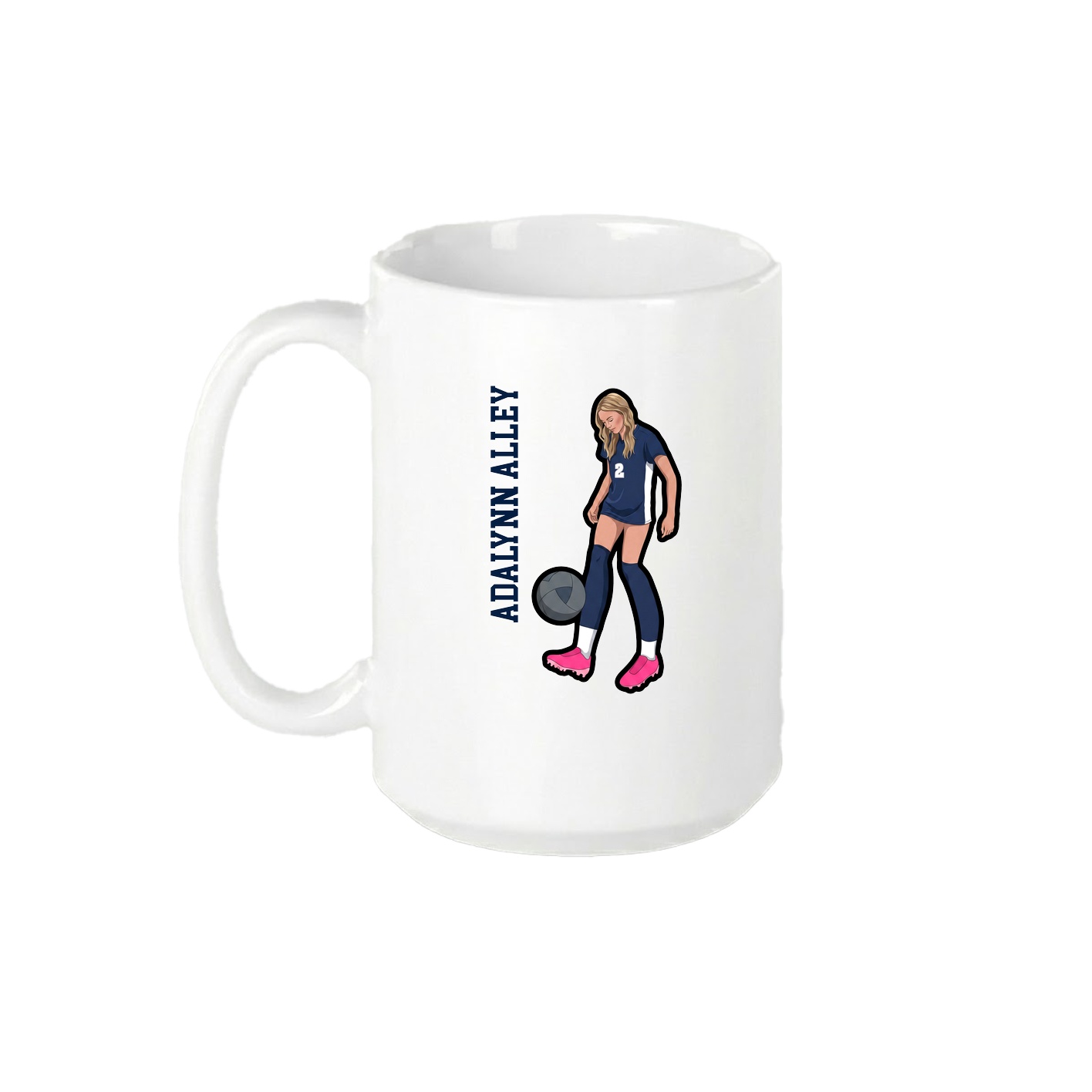 15oz Coffee Mug — Name Vertical in White