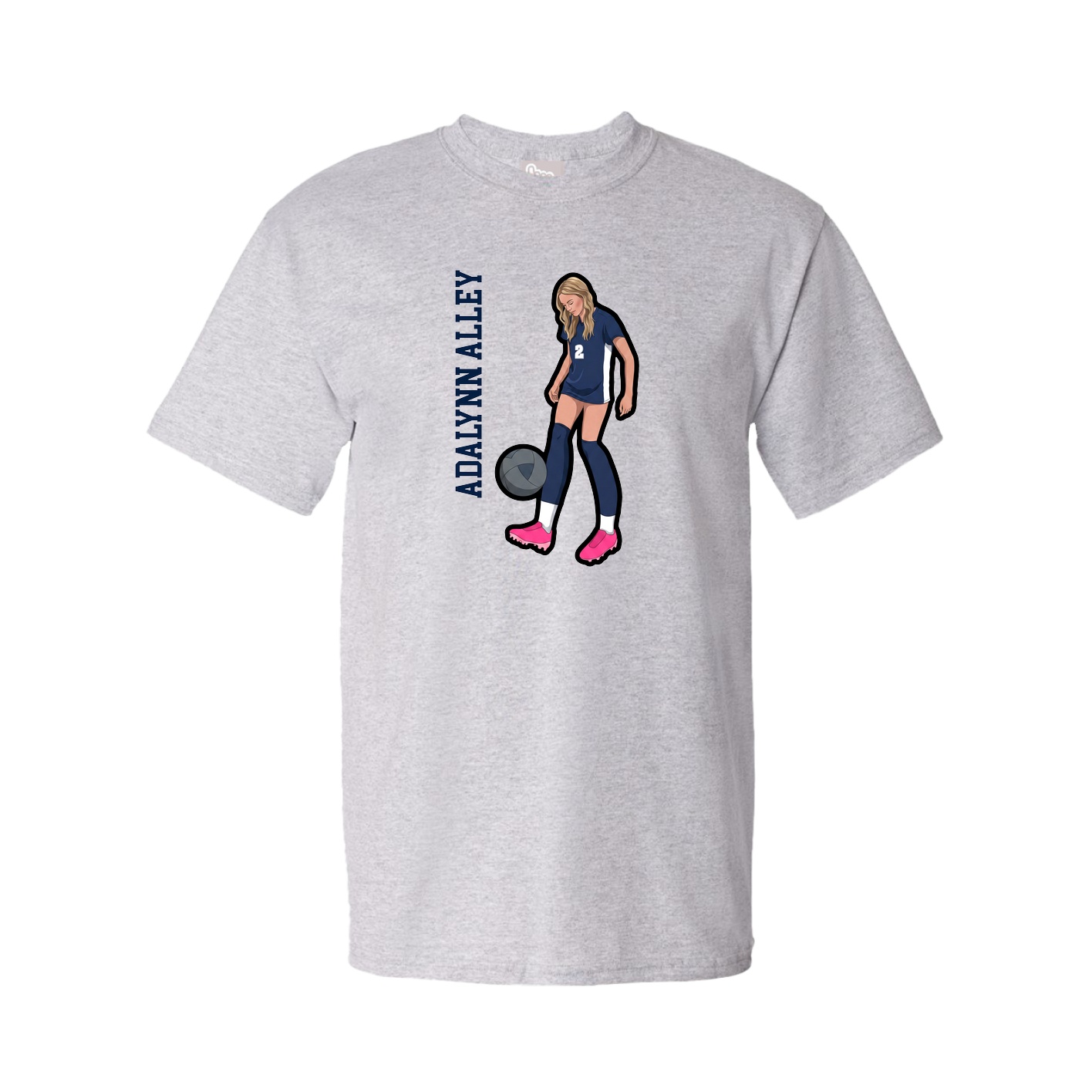 Youth Tee — Name Vertical in Grey