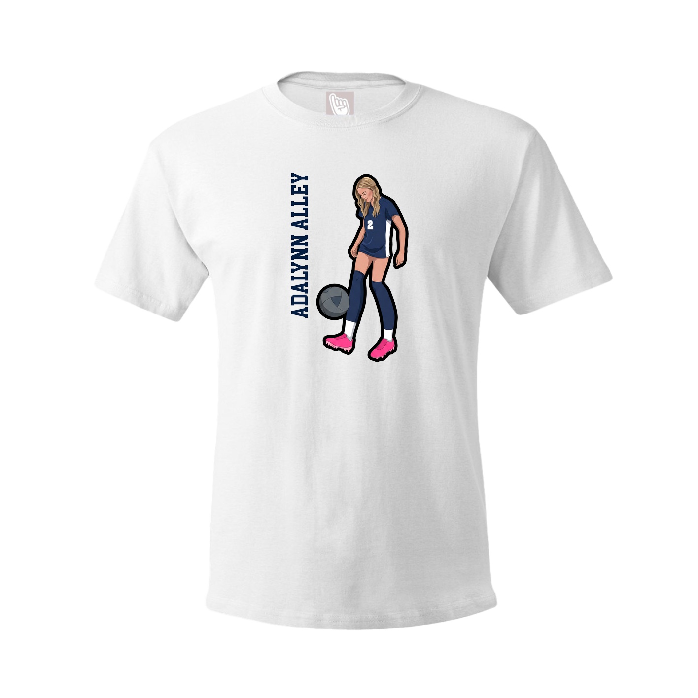 Youth Tee — Name Vertical in White