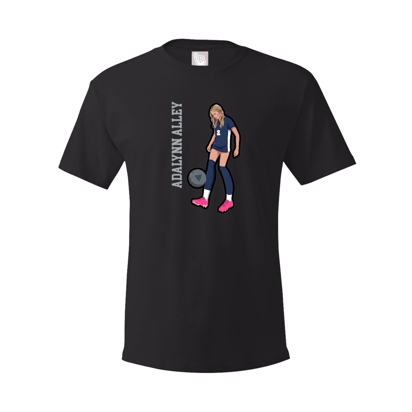 Youth Tee — Name Vertical in Black
