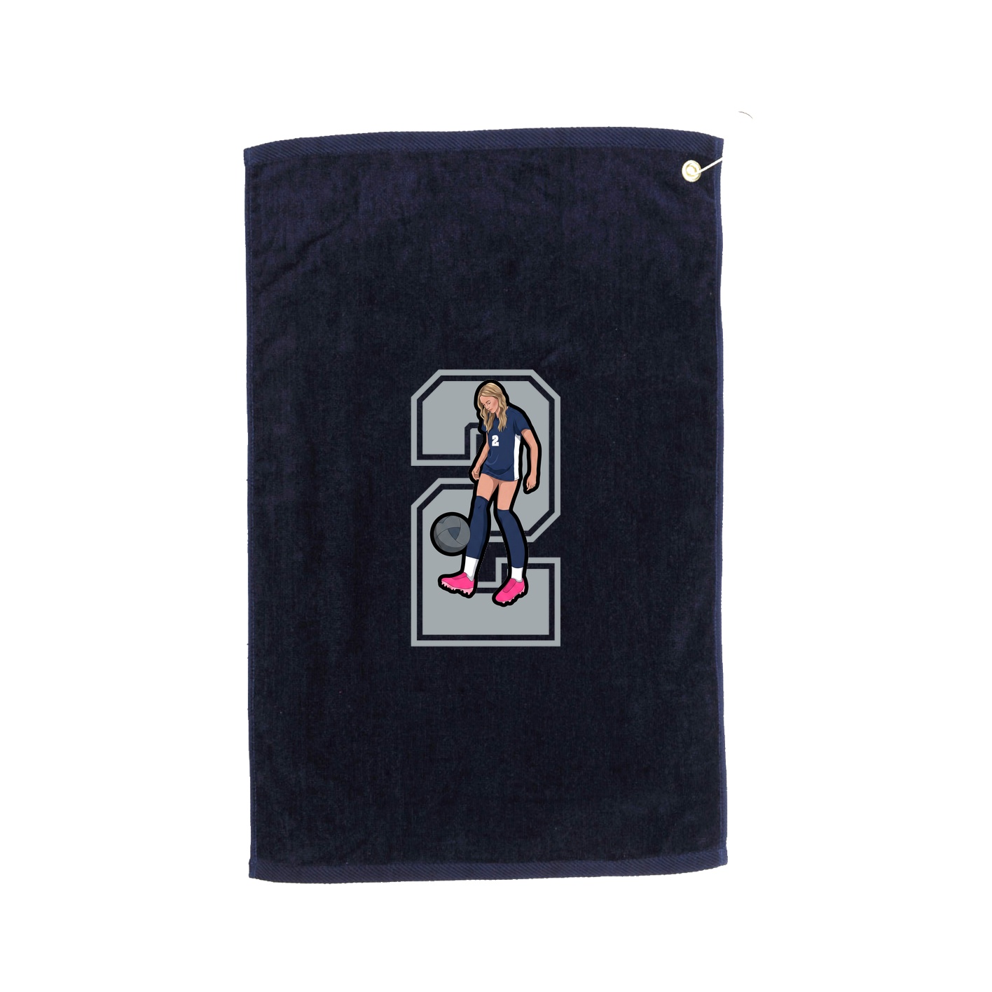 Golf Towel — Number in Navy