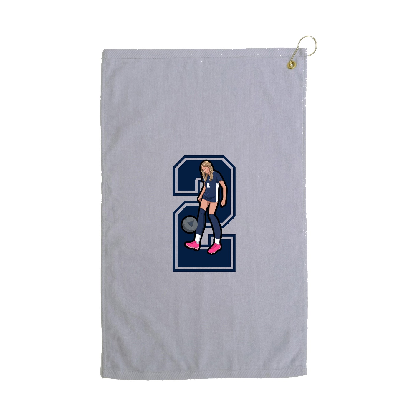 Golf Towel — Number in Grey
