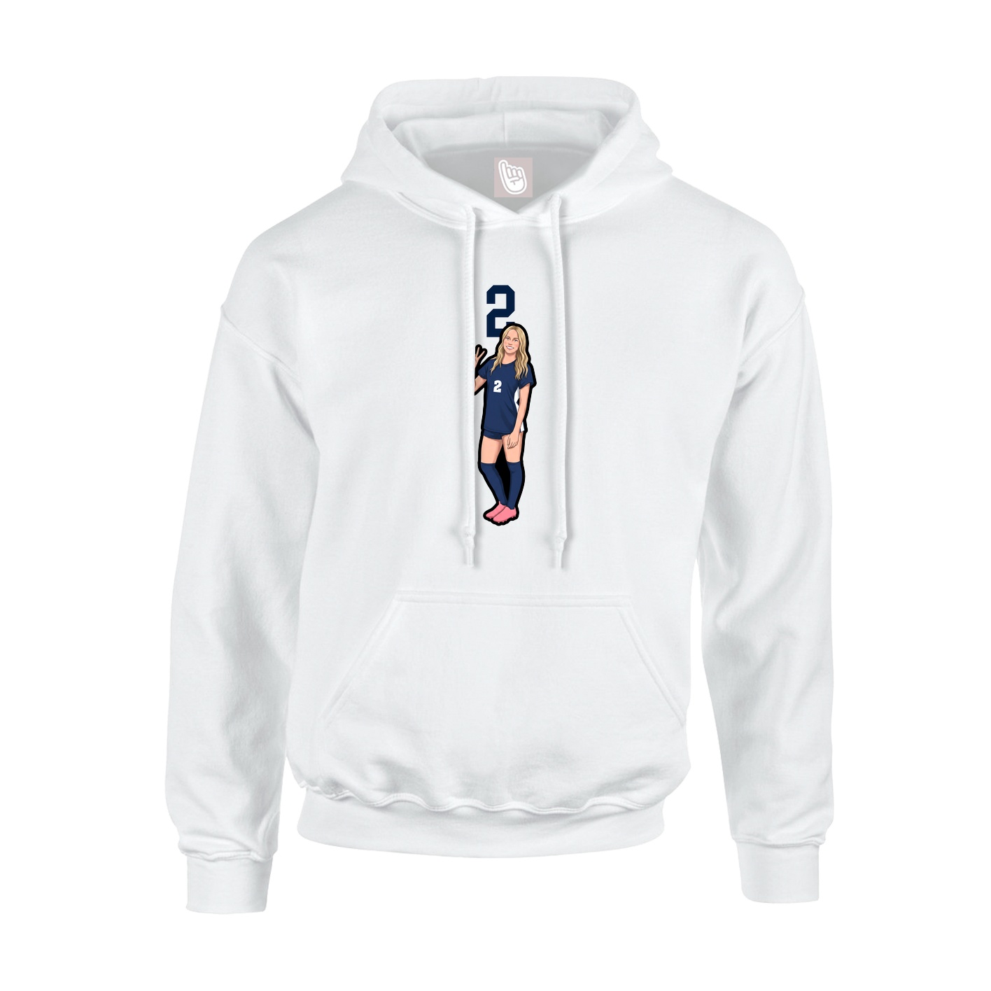Hoodie — Number Top in White