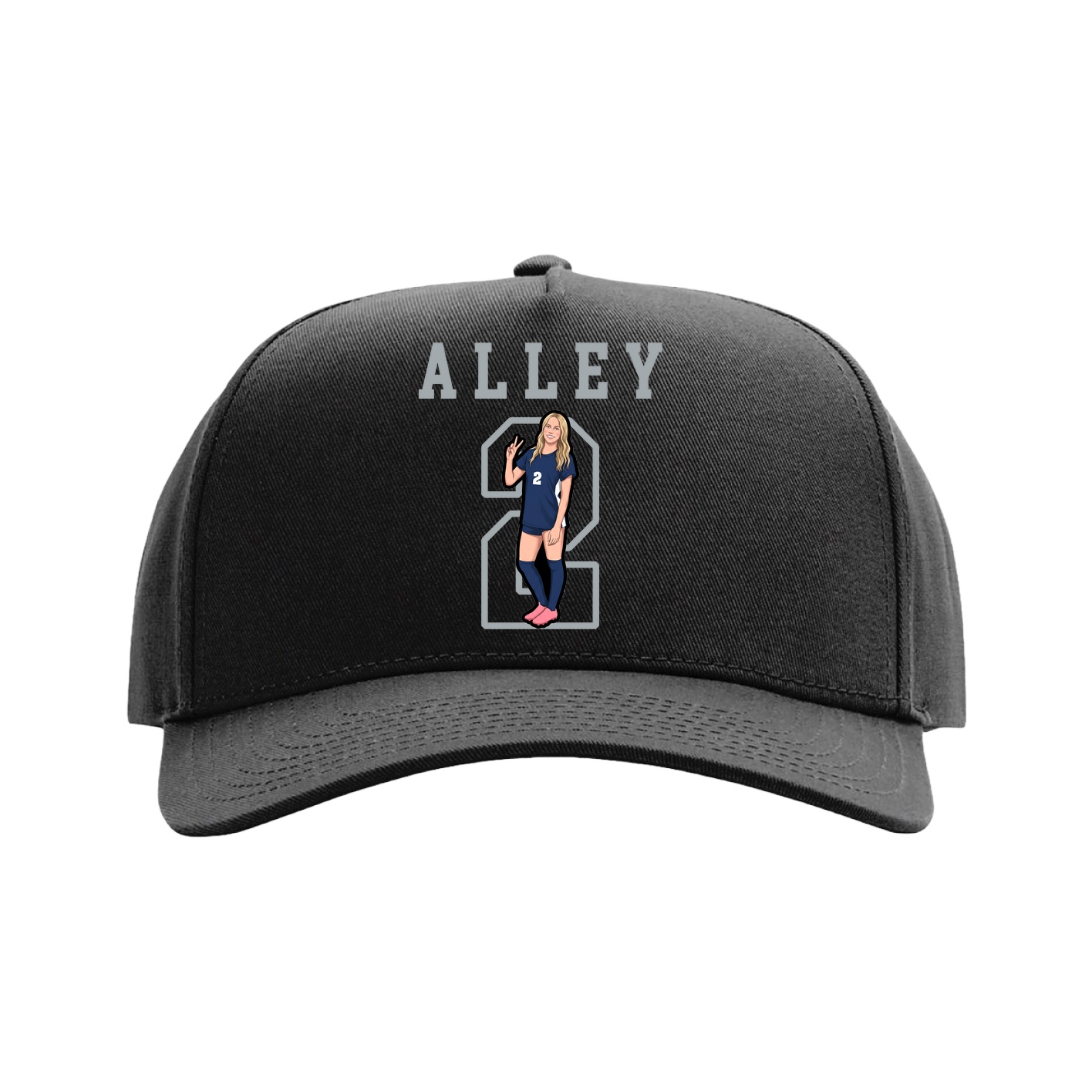 Full Fabric Five-Panel Champ Cap — Shirsey in Black