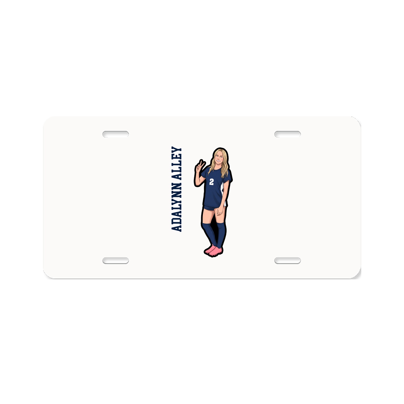 License Plate — Name Vertical in Classic