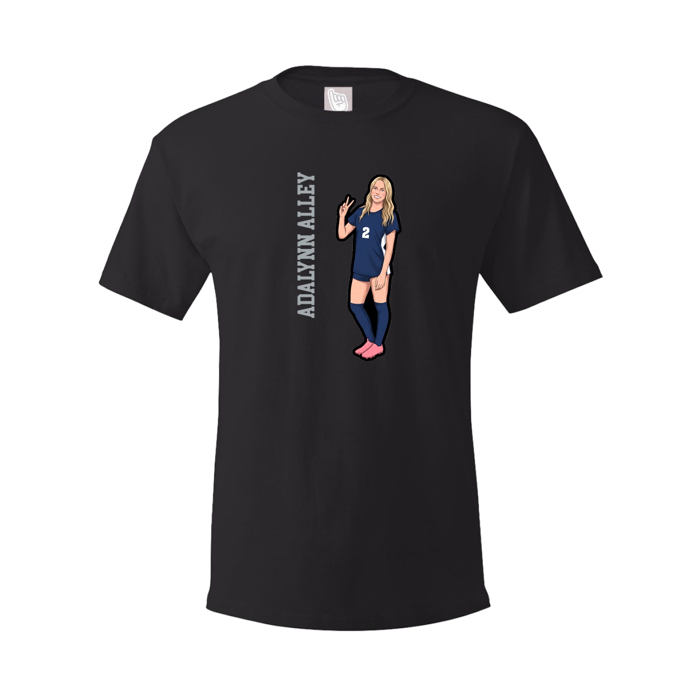 Tee — Name Vertical in Black