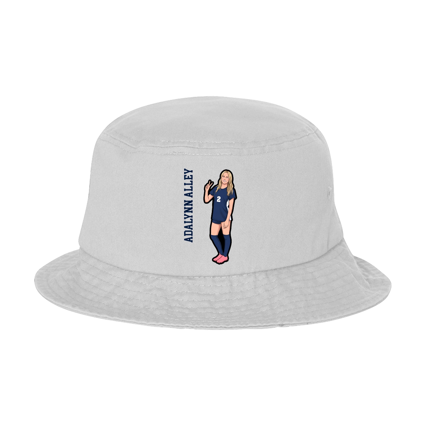 Bucket Cap — Name Vertical in White