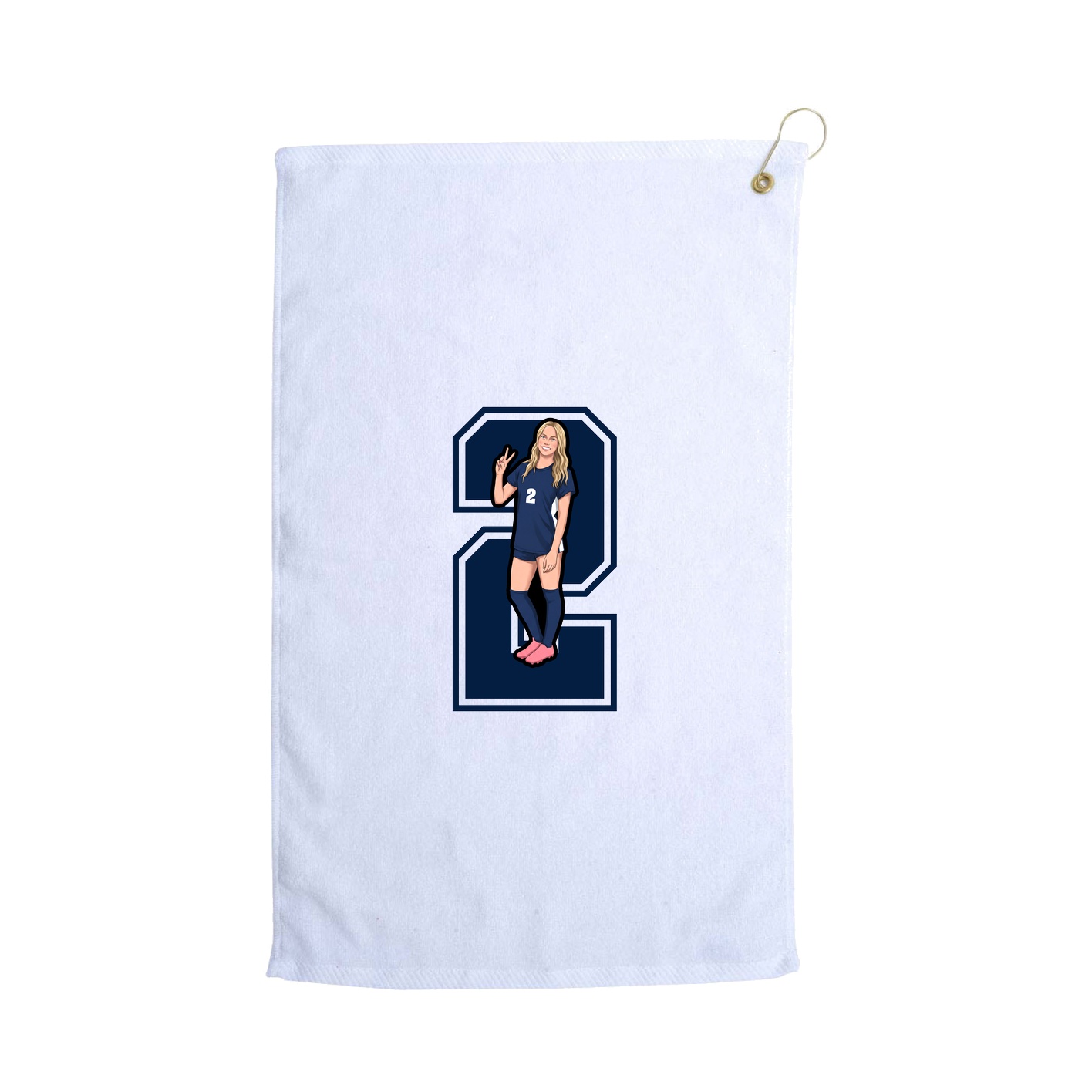 Golf Towel — Number in White