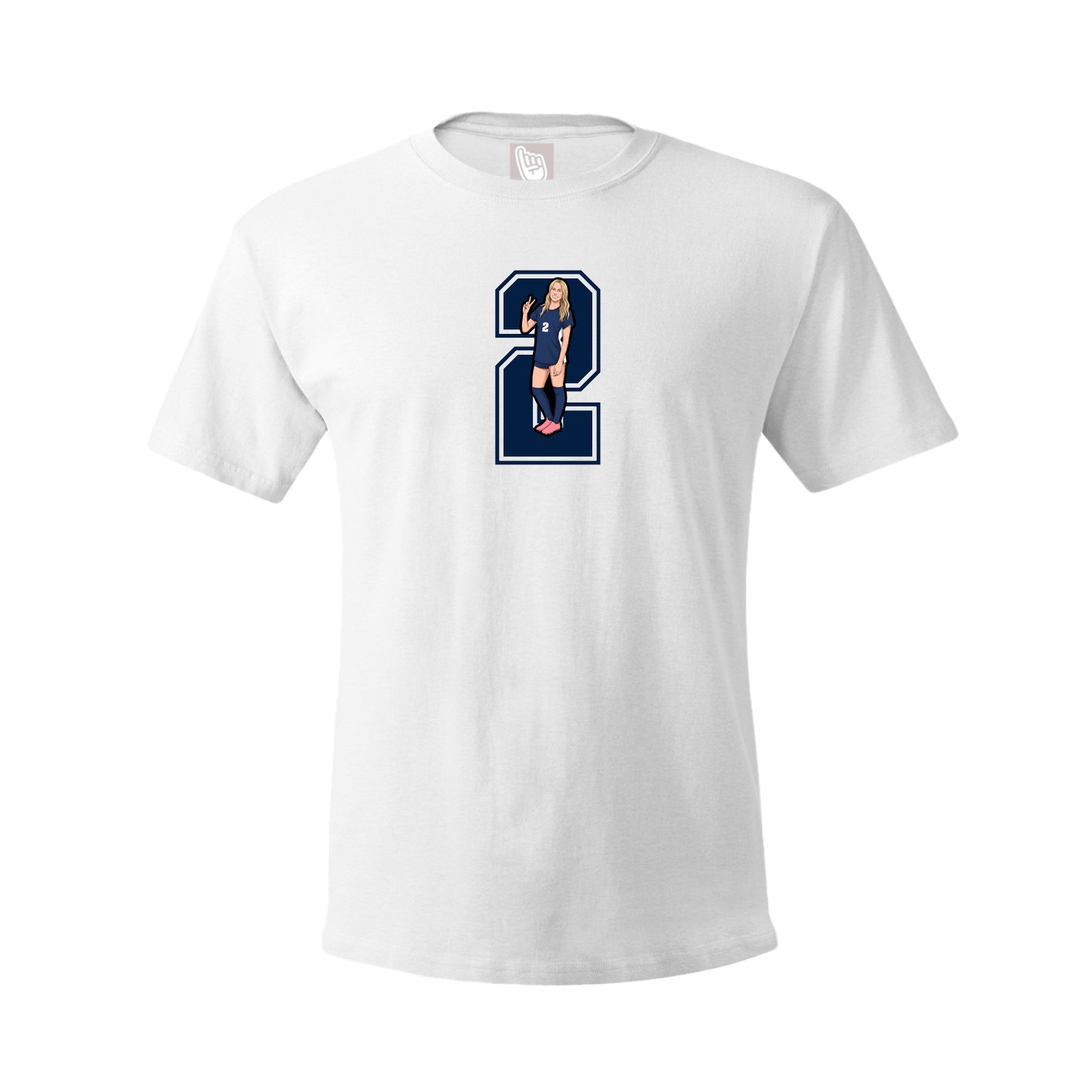 Youth Tee — Number in White