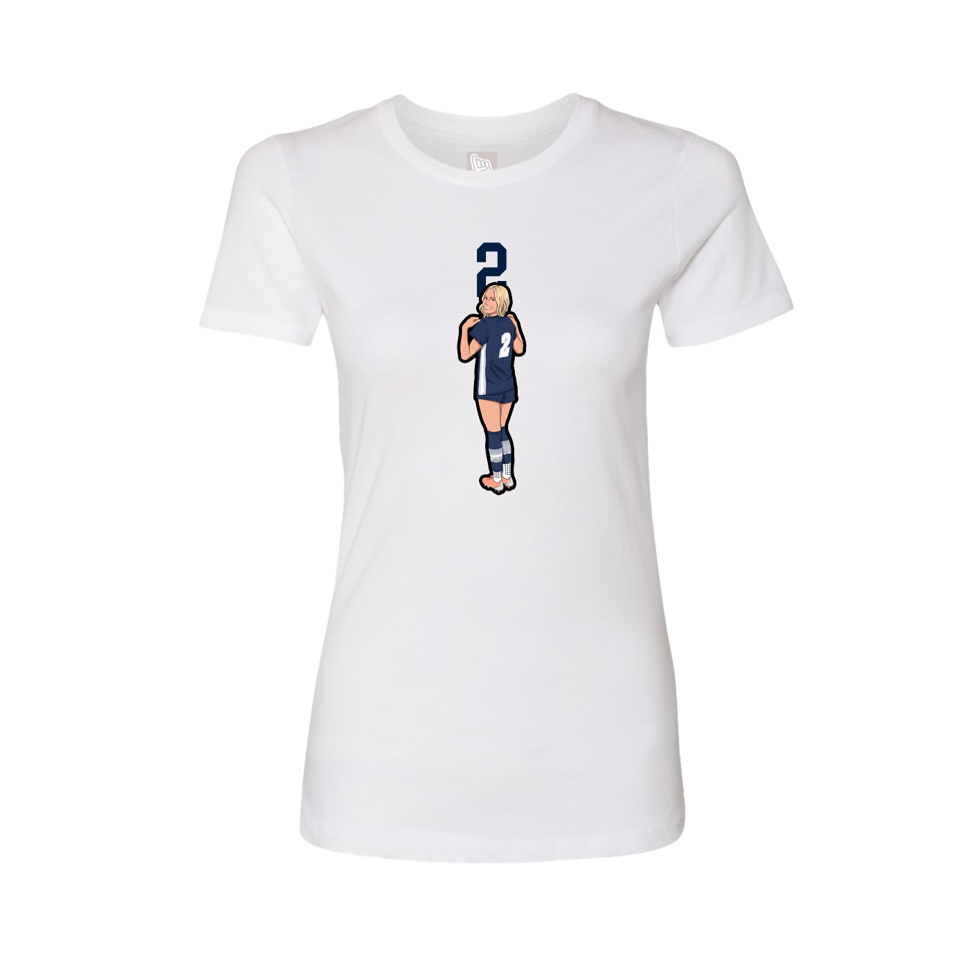 Womens Tee — Number Top in White