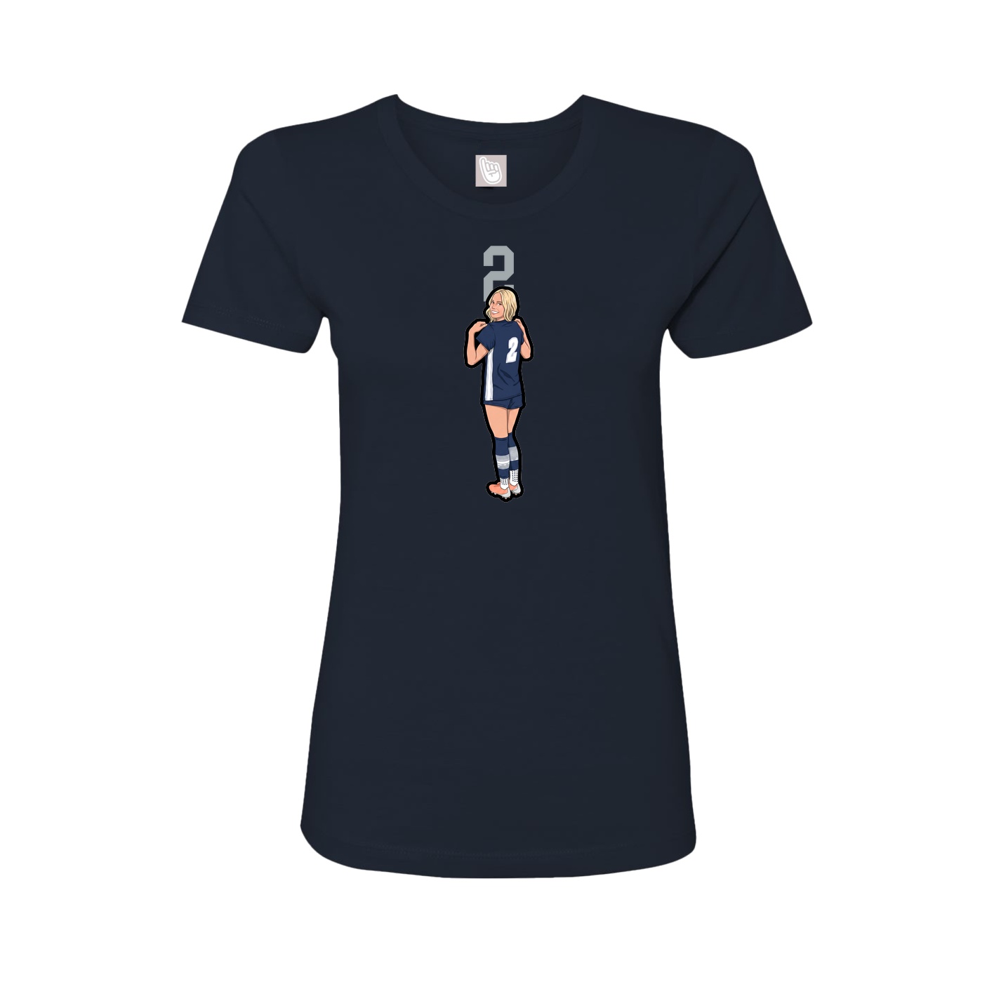 Womens Tee — Number Top in Navy
