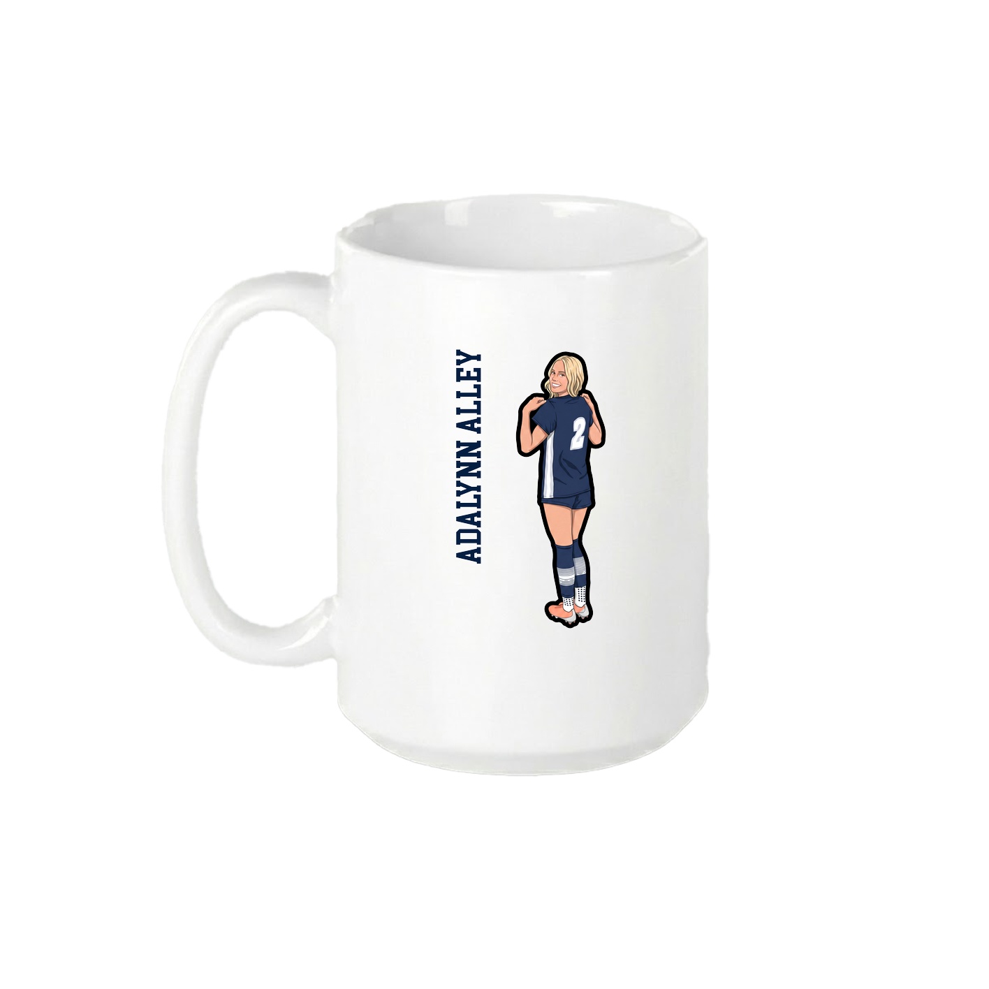 15oz Coffee Mug — Name Vertical in White