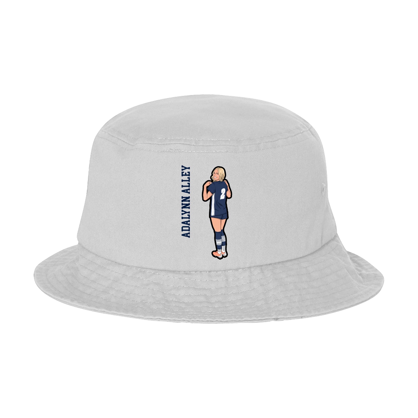 Bucket Cap — Name Vertical in White