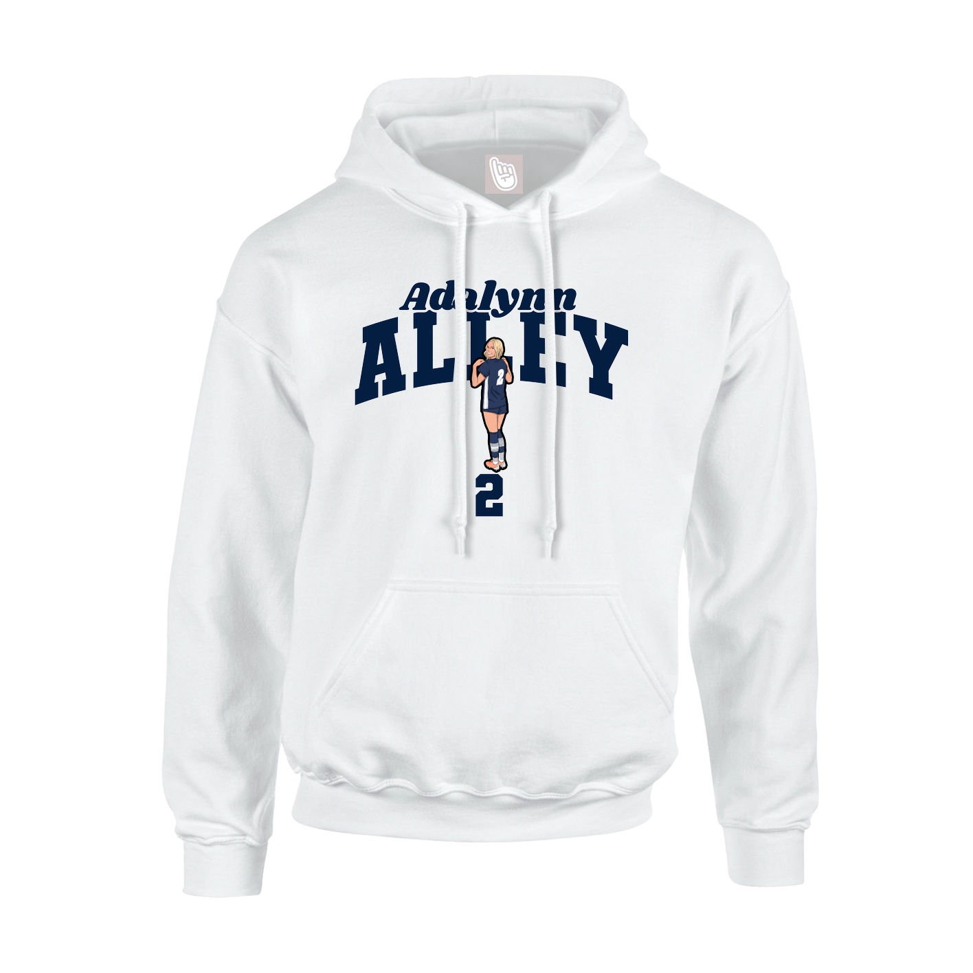Youth Hoodie — Signature Arch in White