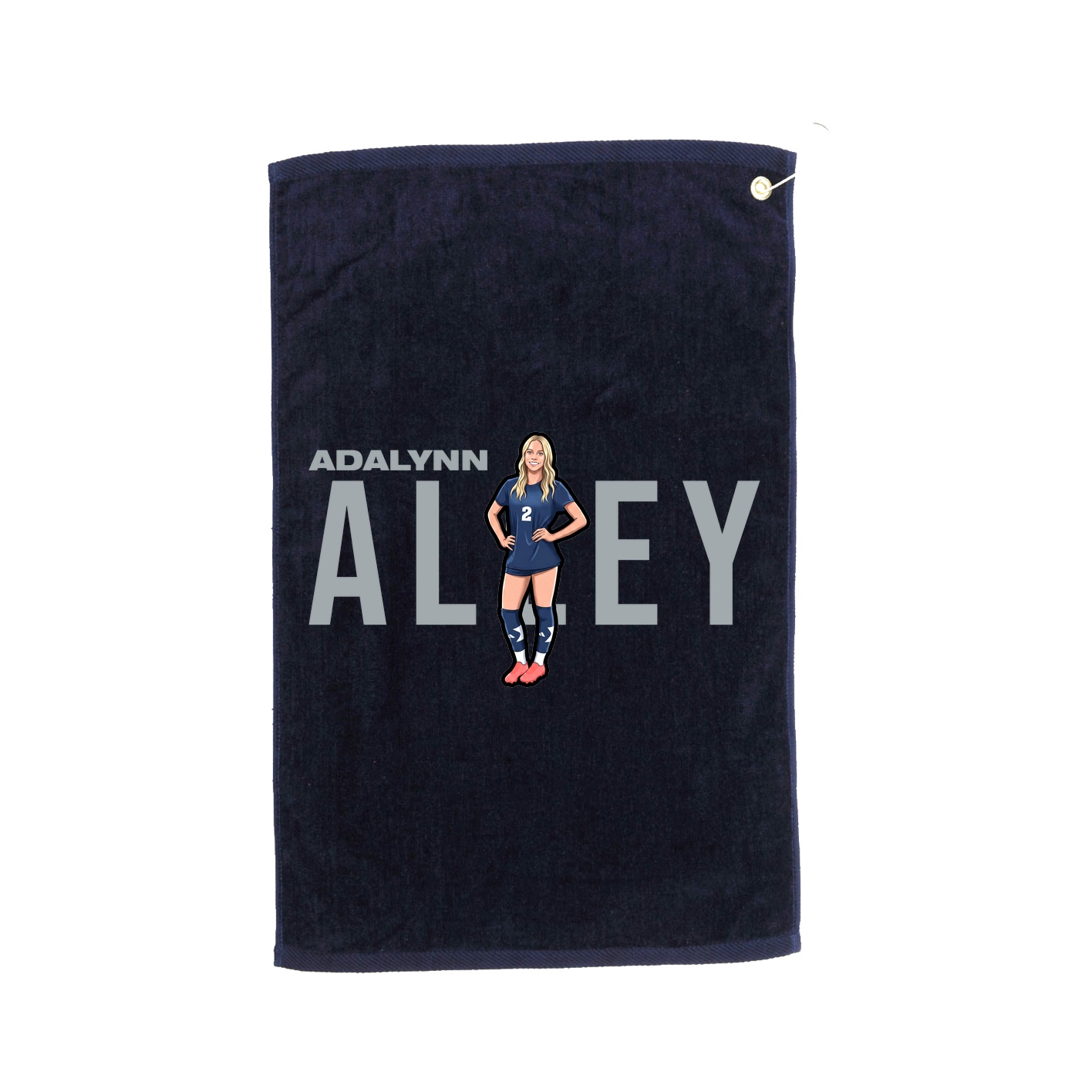 Golf Towel — Player Name in Navy