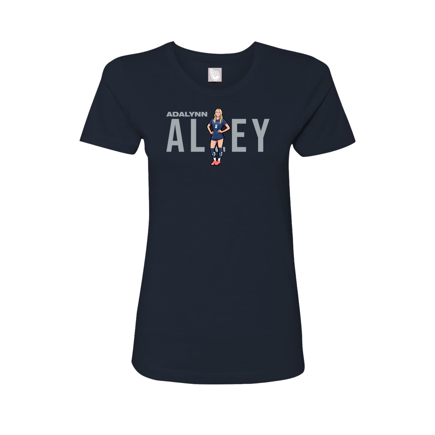 Womens Tee — Player Name in Navy