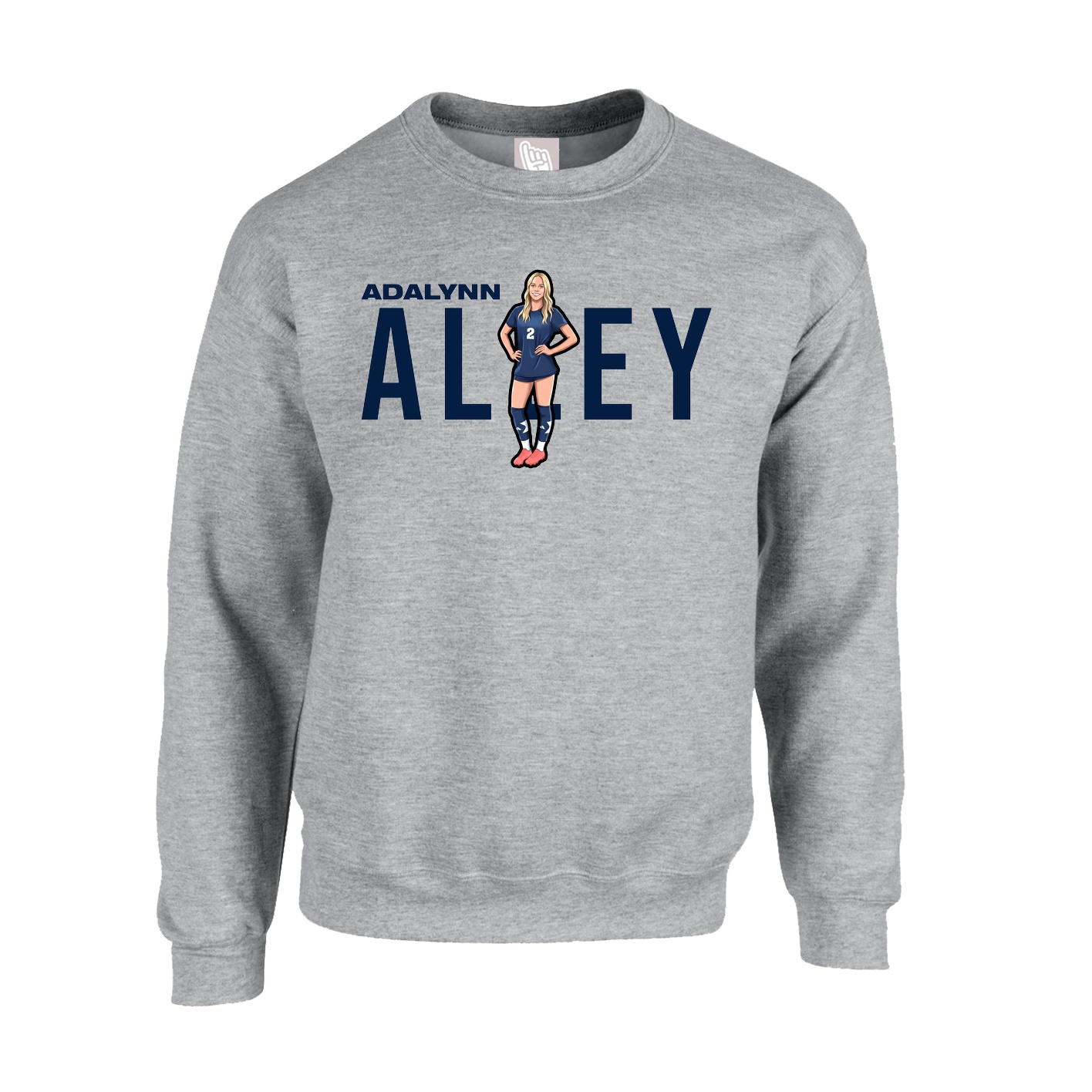 Fleece Crew — Player Name in Grey