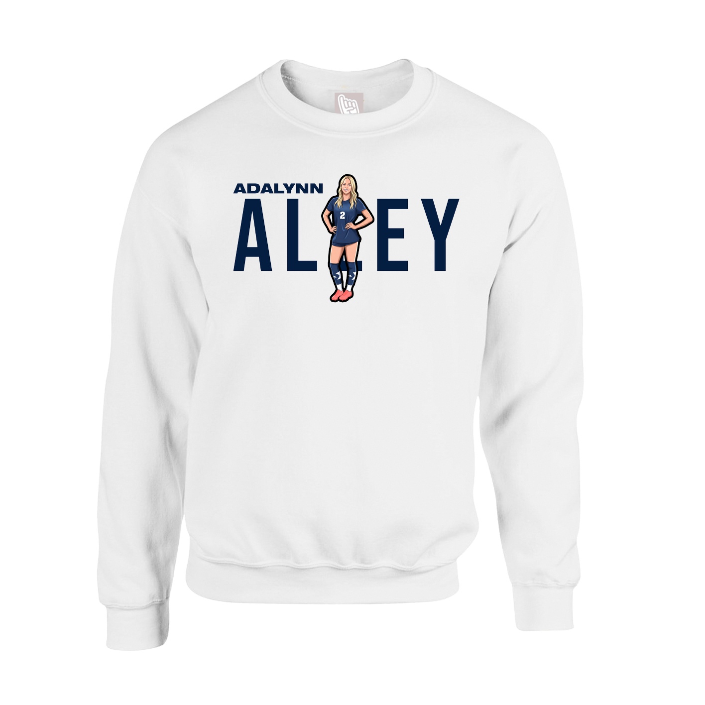 Fleece Crew — Player Name in White