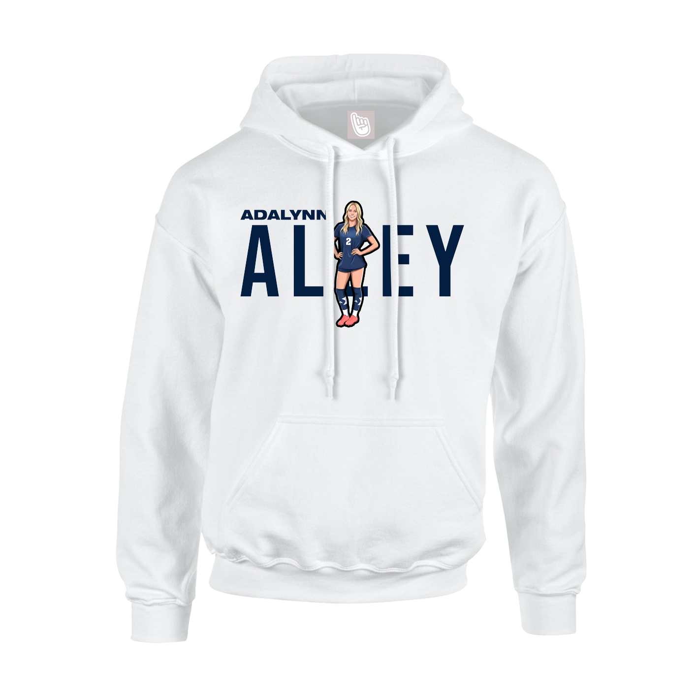 Youth Hoodie — Player Name in White