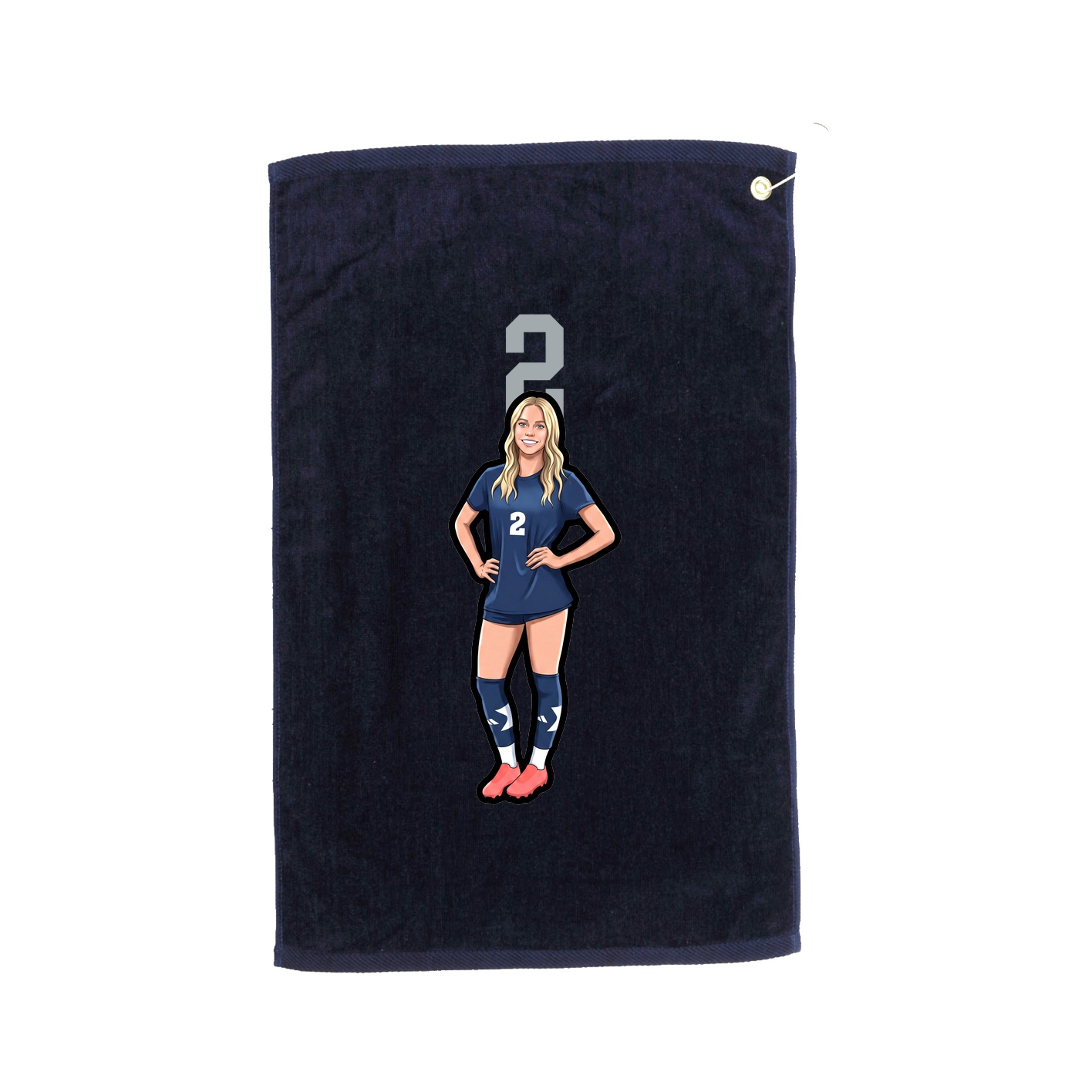 Golf Towel — Number Top in Navy