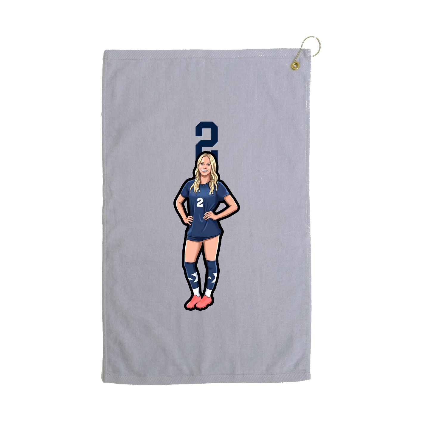 Golf Towel — Number Top in Grey