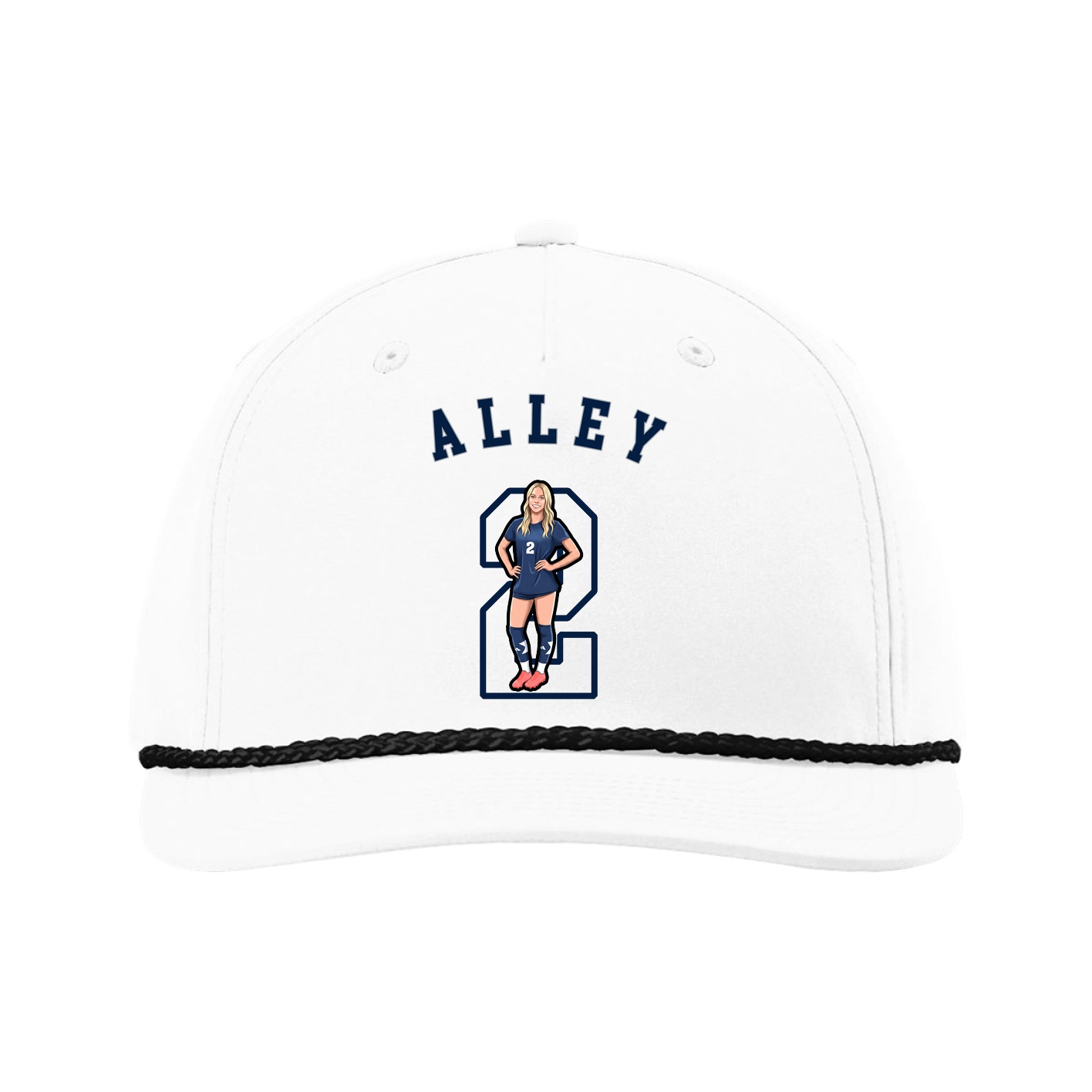 Five-Panel Classic Rope Cap — Shirsey Arch in White