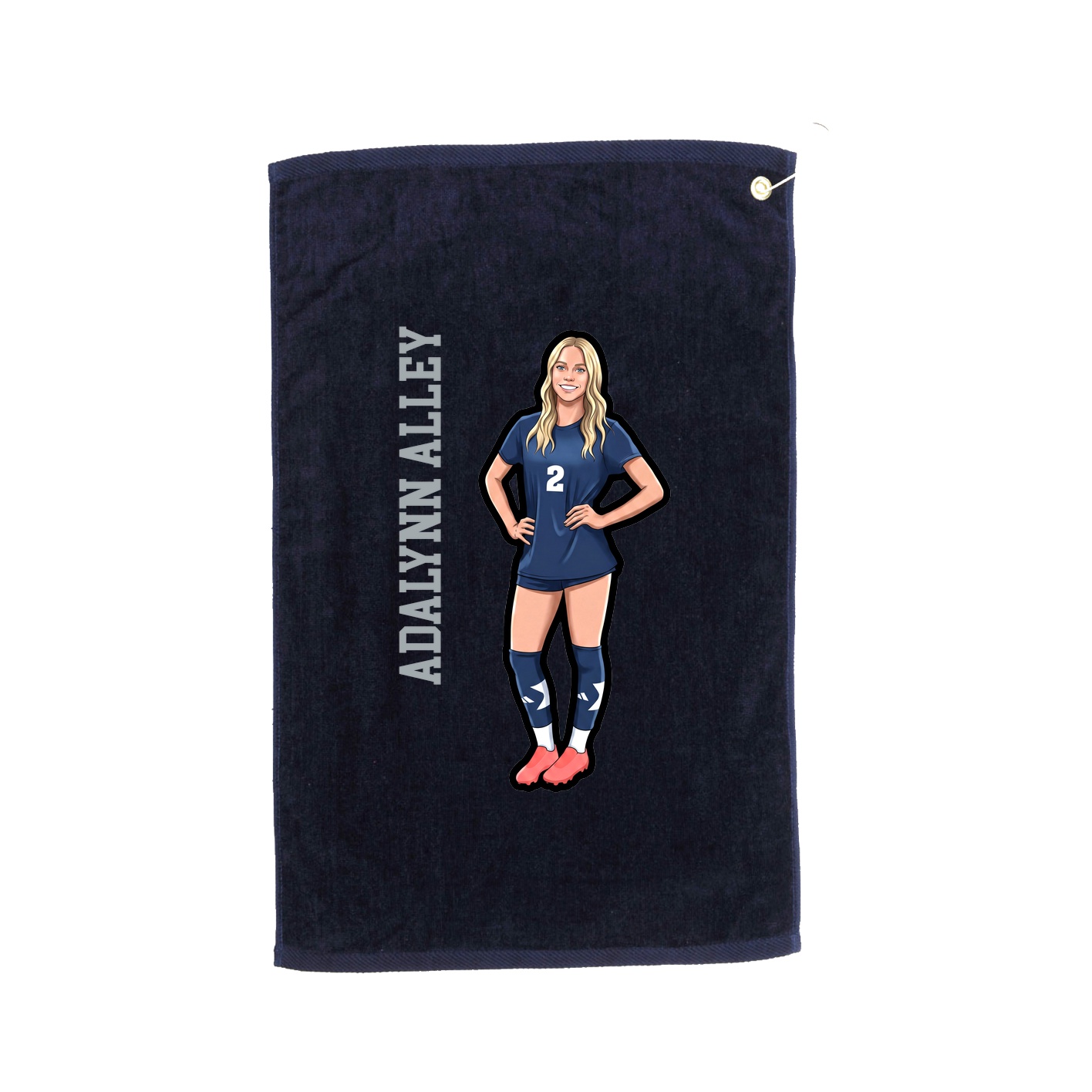 Golf Towel — Name Vertical in Navy