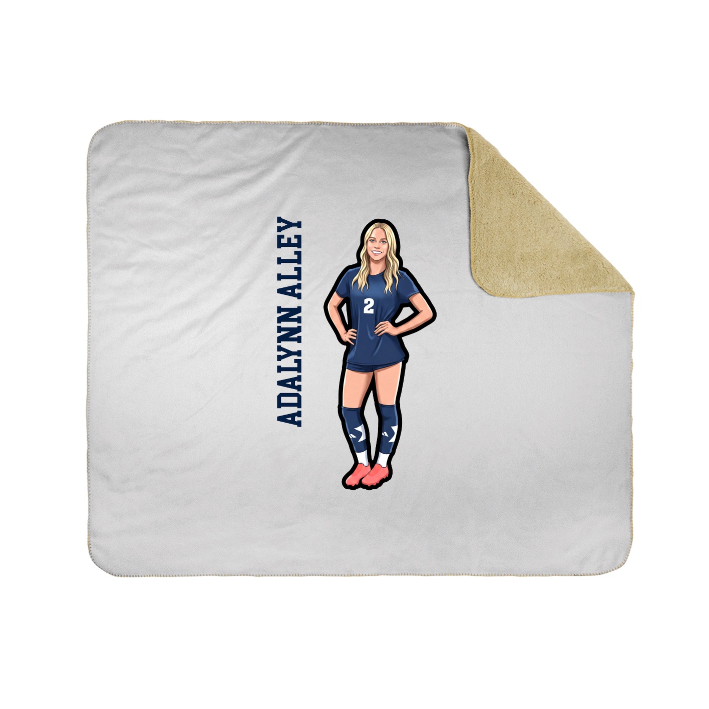 Throw Blanket — Name Vertical in White