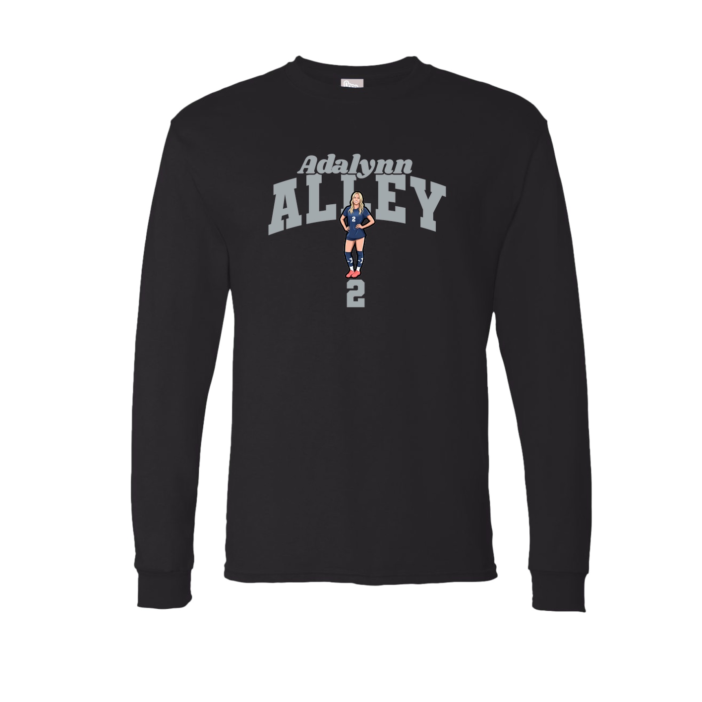 Long Sleeve Tee — Signature Arch in Black