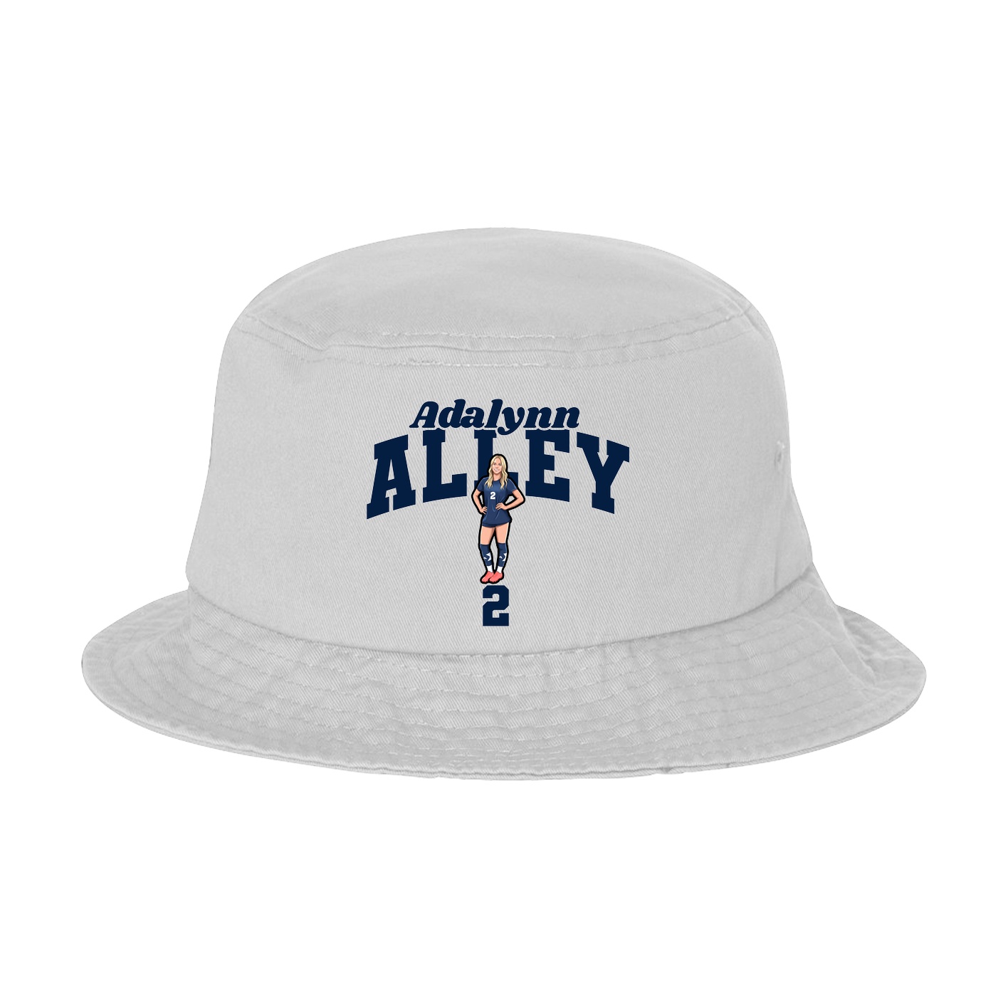 Bucket Cap — Signature Arch in White