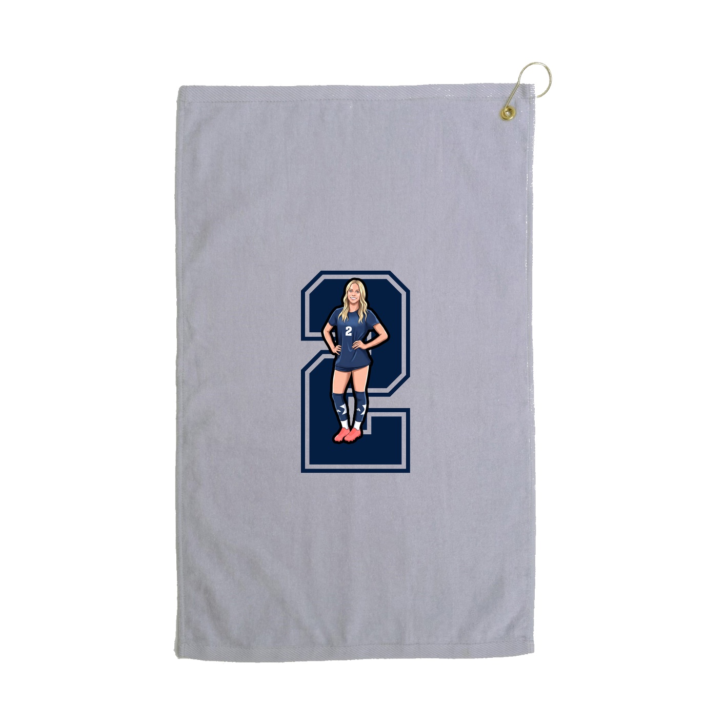 Golf Towel — Number in Grey