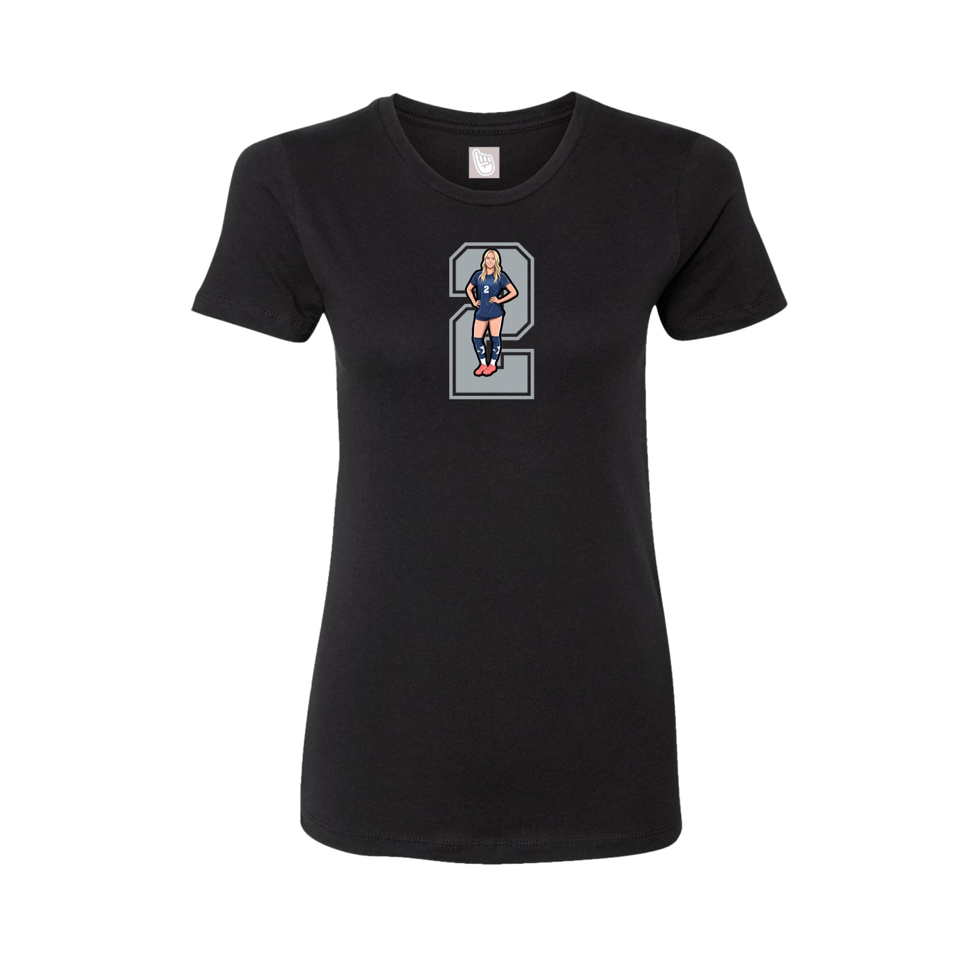 Womens Tee — Number in Black
