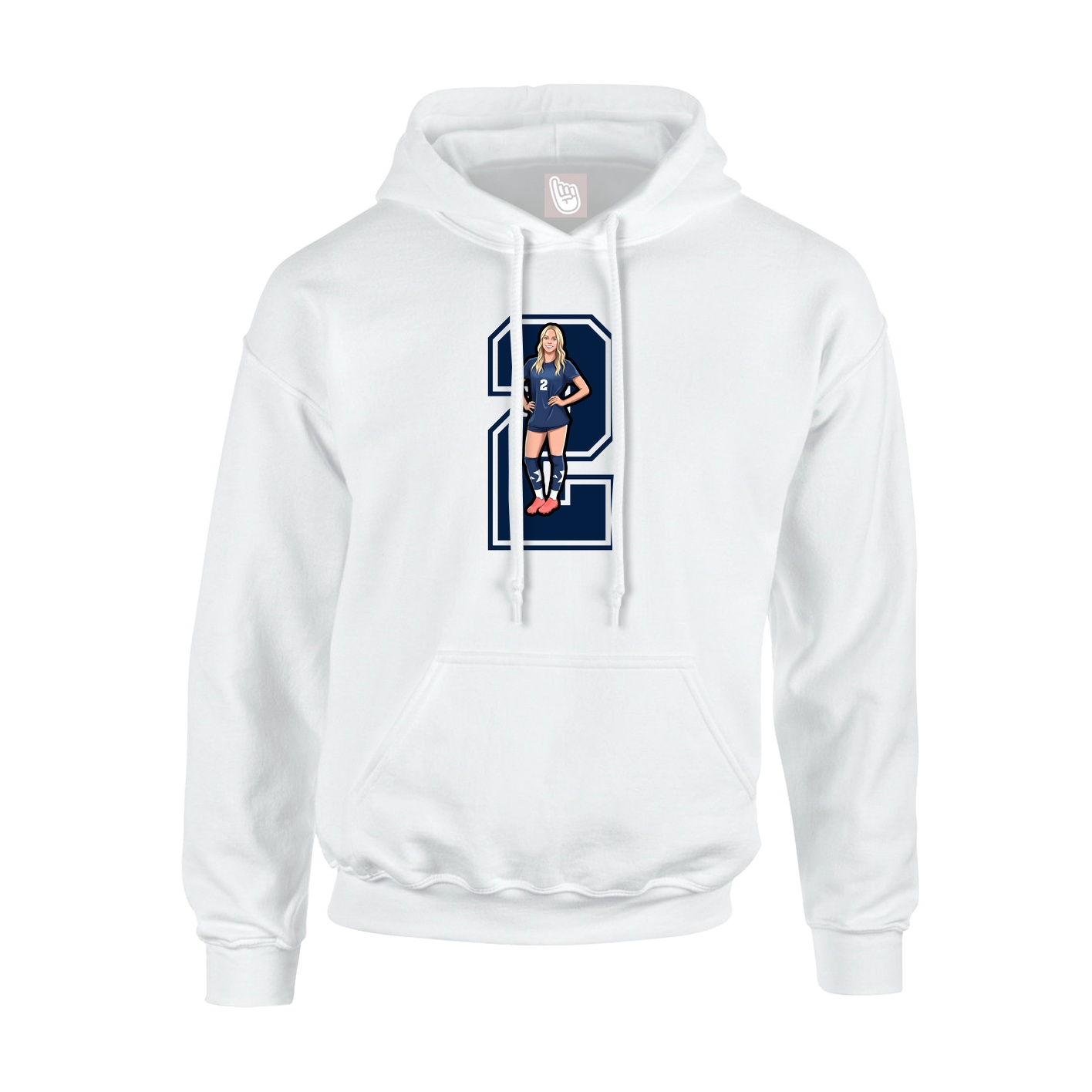 Youth Hoodie — Number in White
