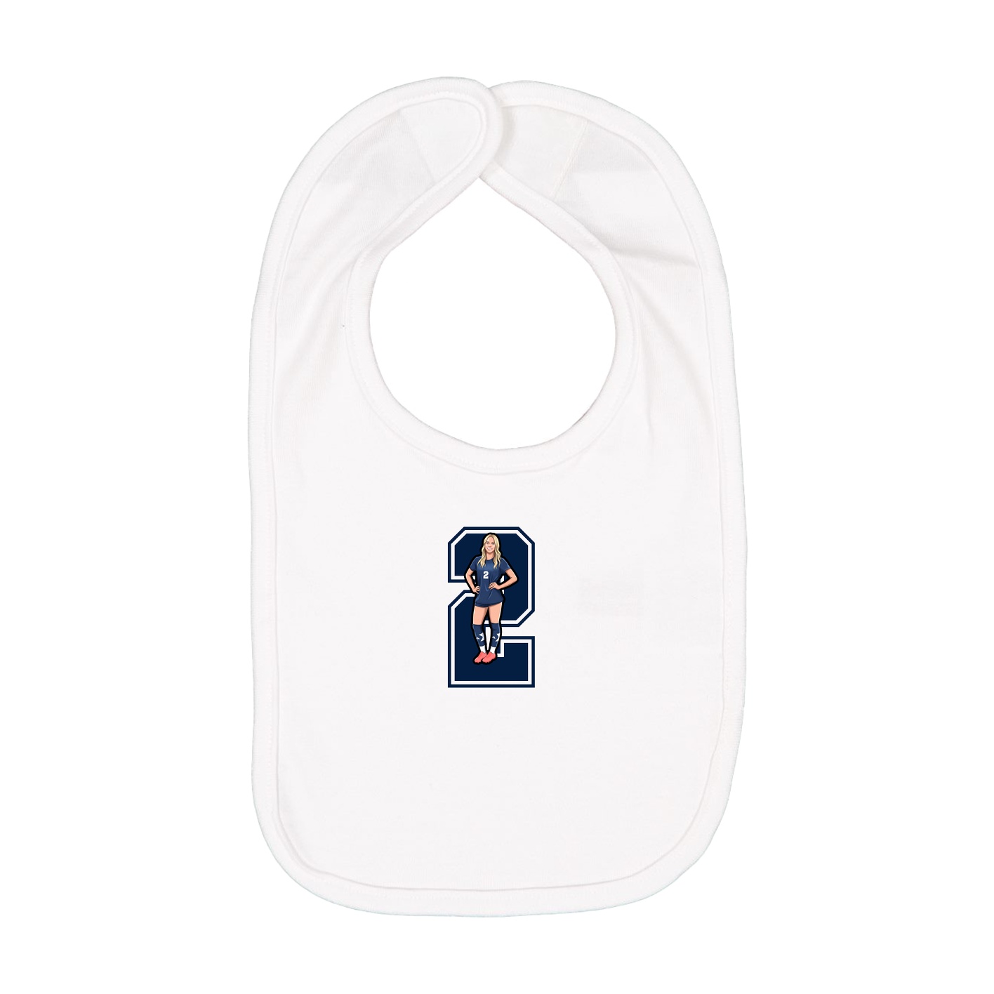 Infant Bib — Number in White
