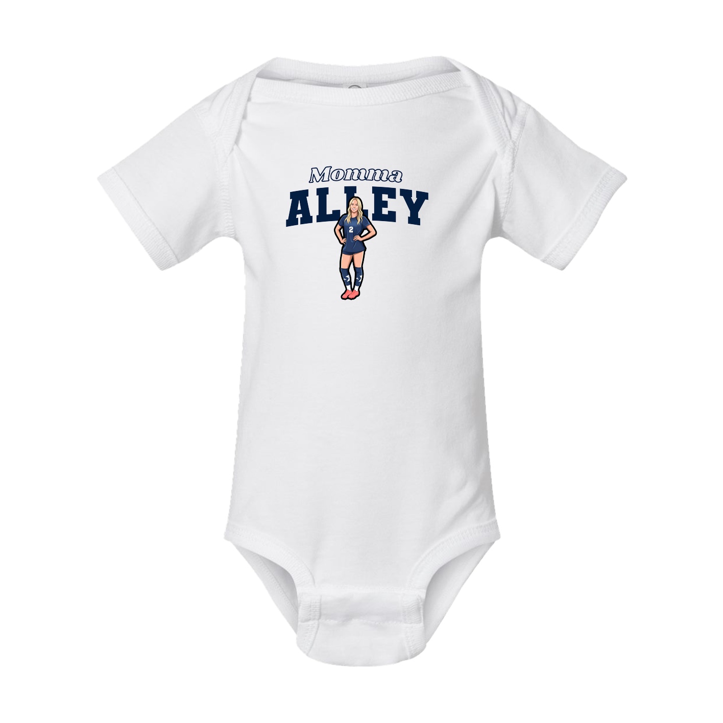 Baby Onesie — Mothers Day Block in White