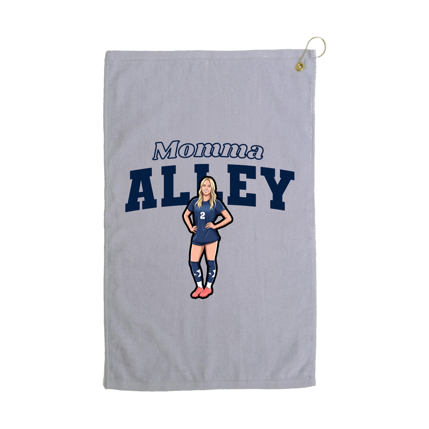 Golf Towel — Mothers Day Block in Grey